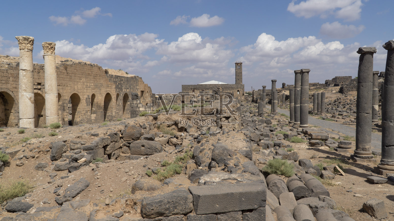 波斯拉古城。叙利亚照片摄影图片