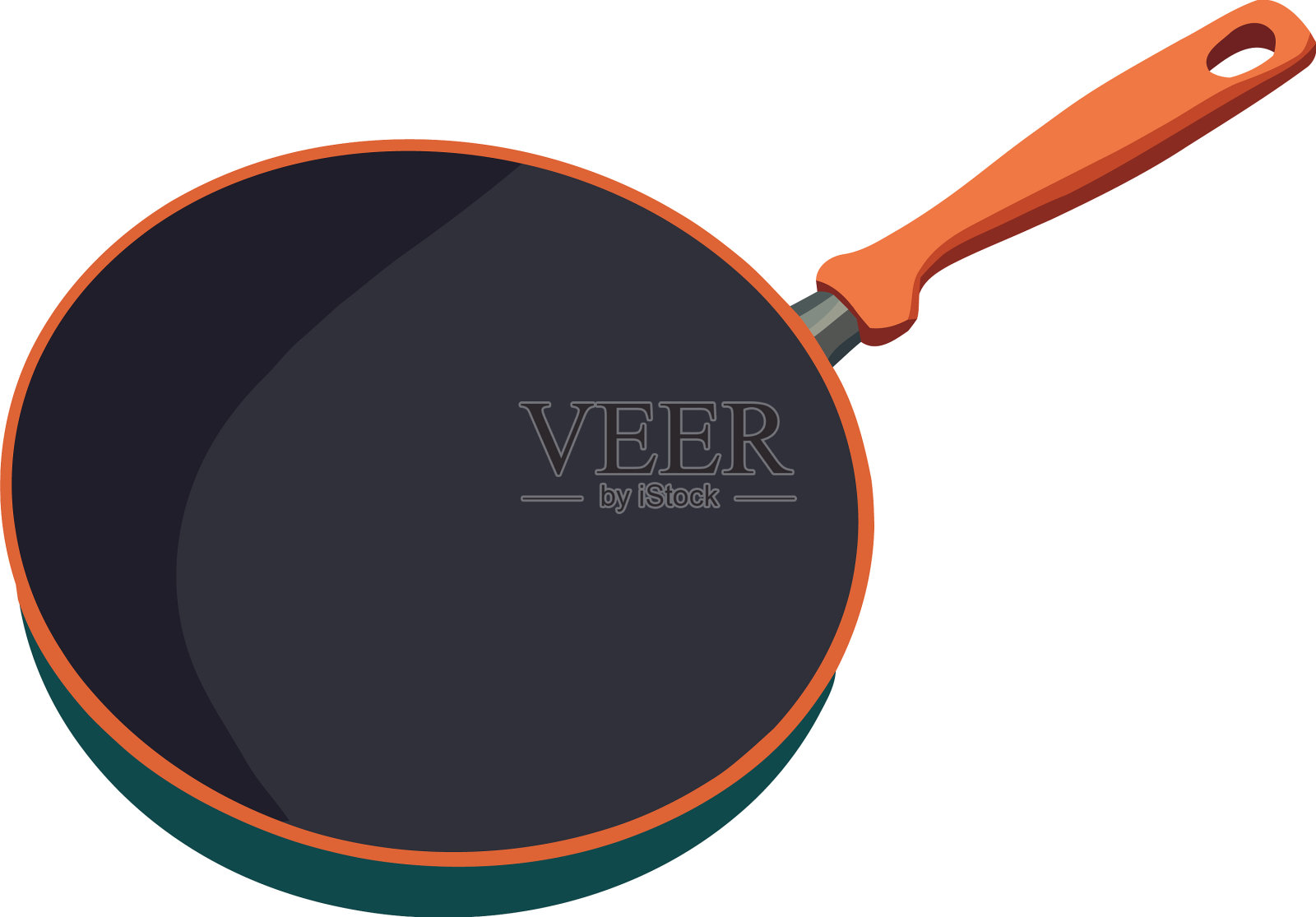 金属厨房平底锅设计插画图片素材