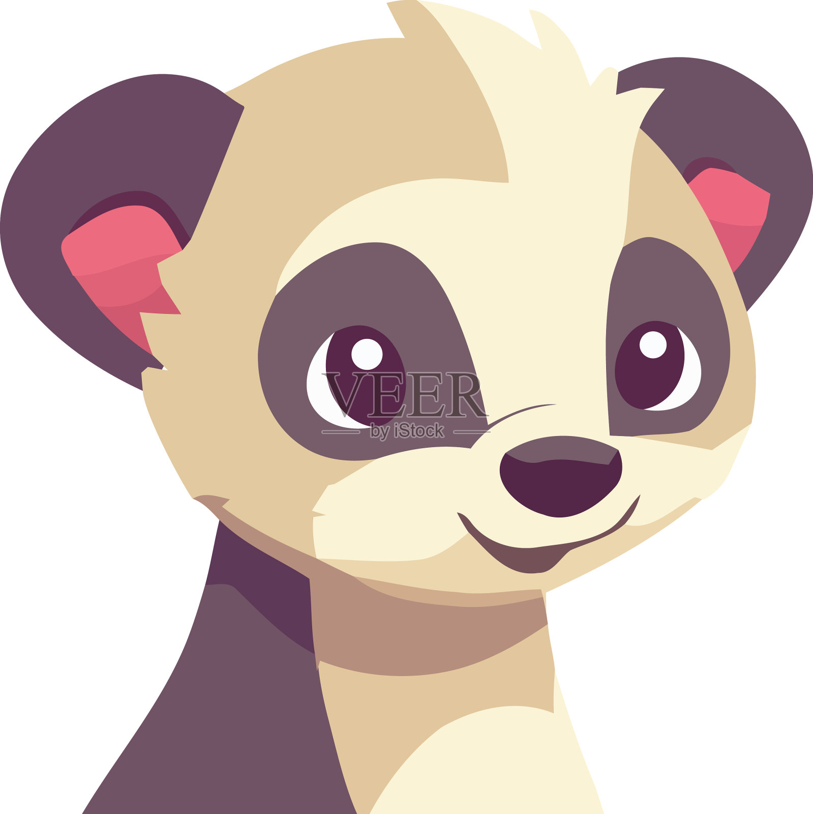 可爱的小水獭插画图片素材