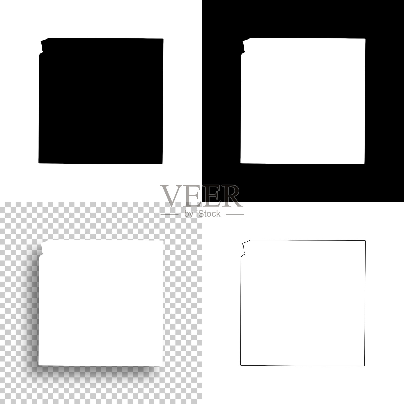 密歇根的卡拉卡斯县。设计地图。空白,白色和黑色背景插画图片素材