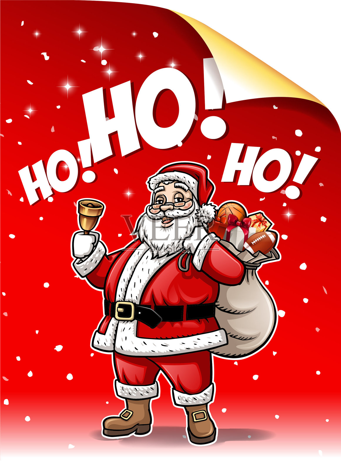 圣诞老人的邮件插画图片素材