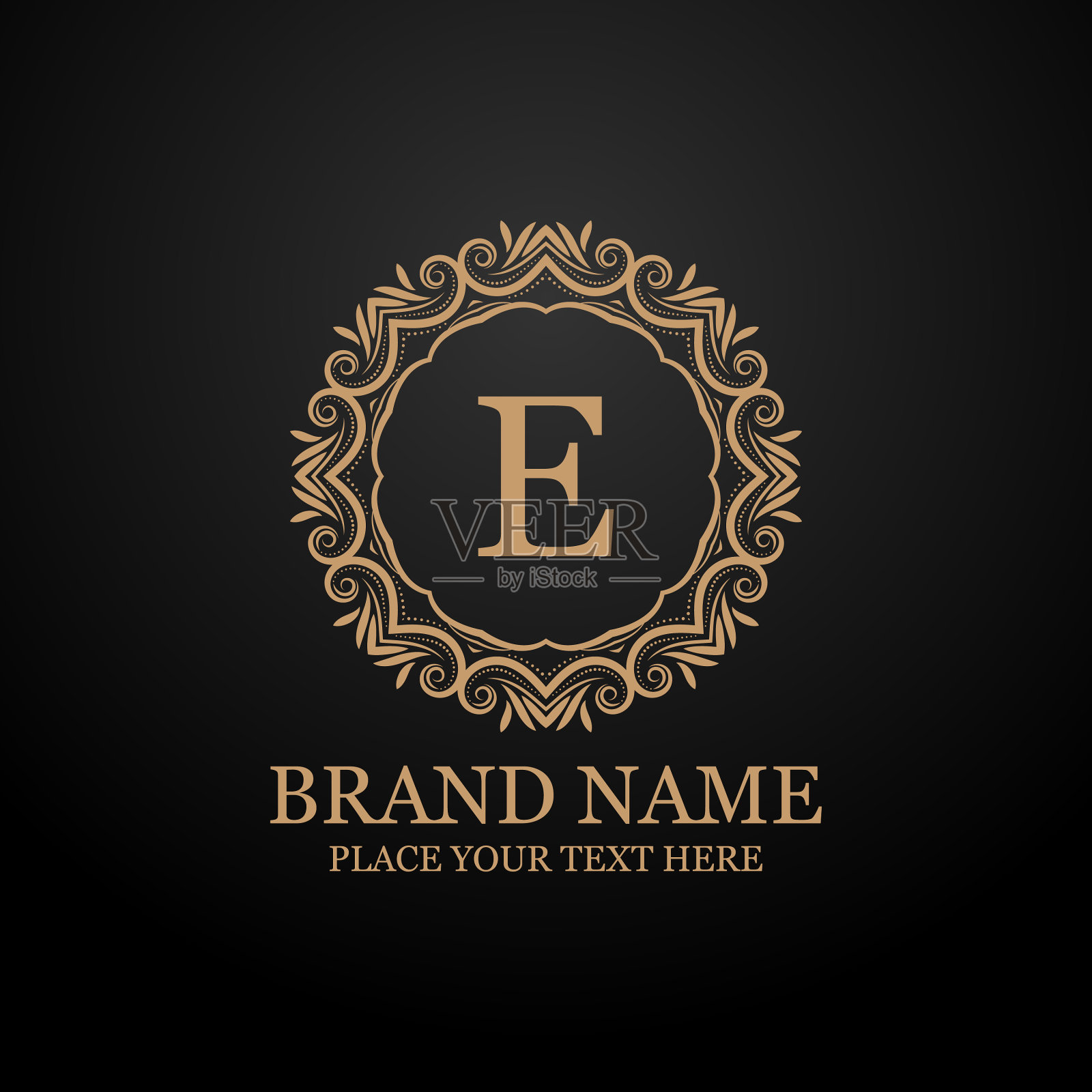 字母奢侈品牌标志概念设计插画图片素材