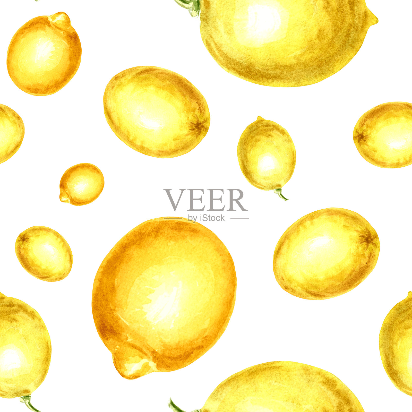 创意夏季柑橘印花水彩装饰手绘插图设计,纺织品,印刷包装,包装纸,制作背景和封面。插画图片素材