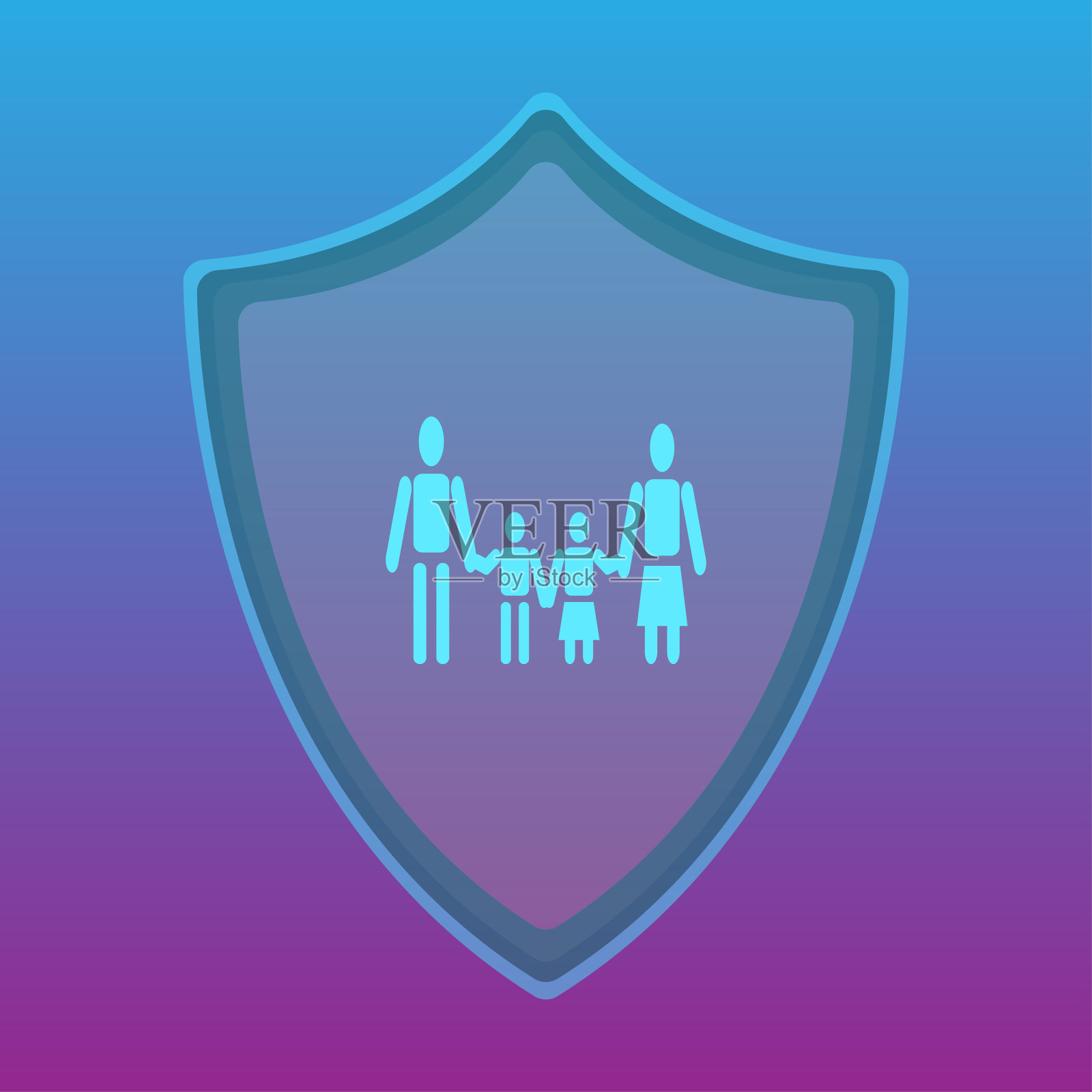 家庭健康保险病媒盾牌。插画图片素材