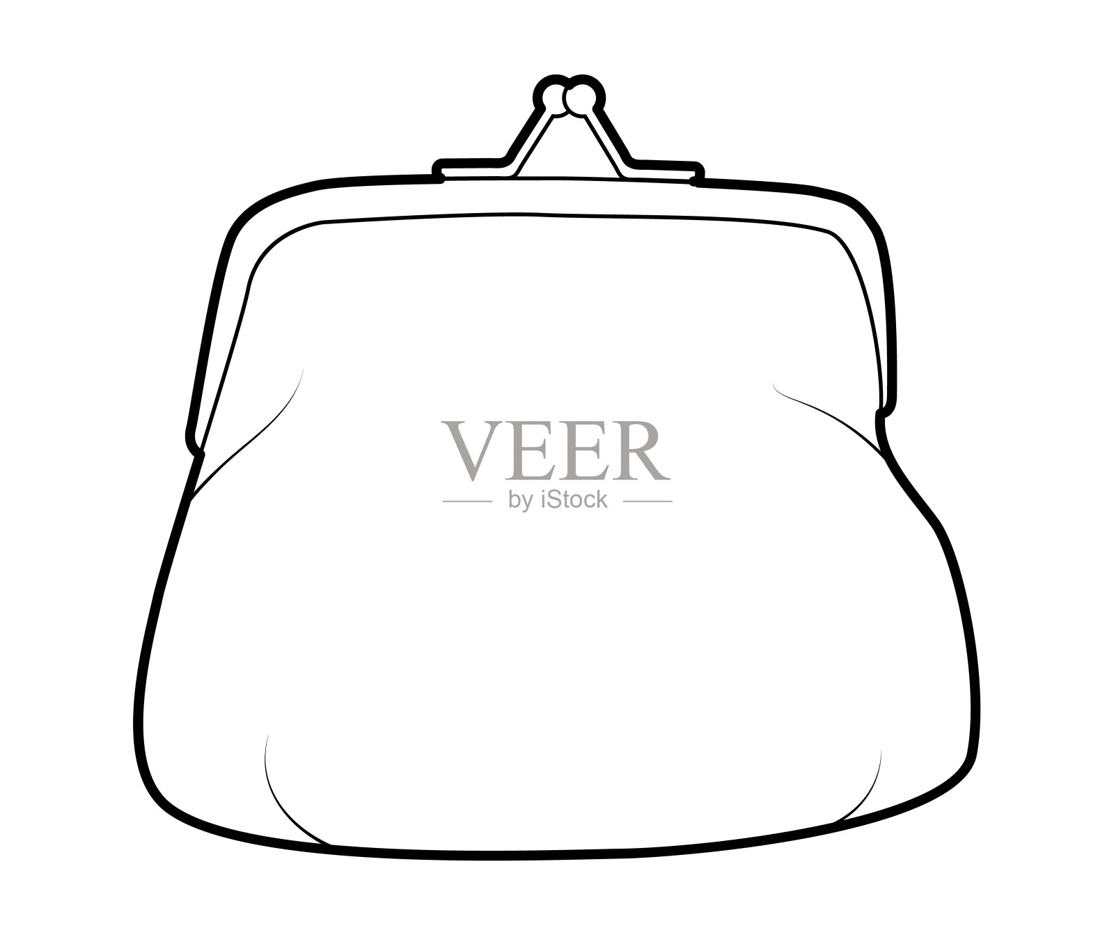 硬币钱包钱包袋和化妆袋时尚配件技术说明。组织者正面视图为男性,女性插画图片素材