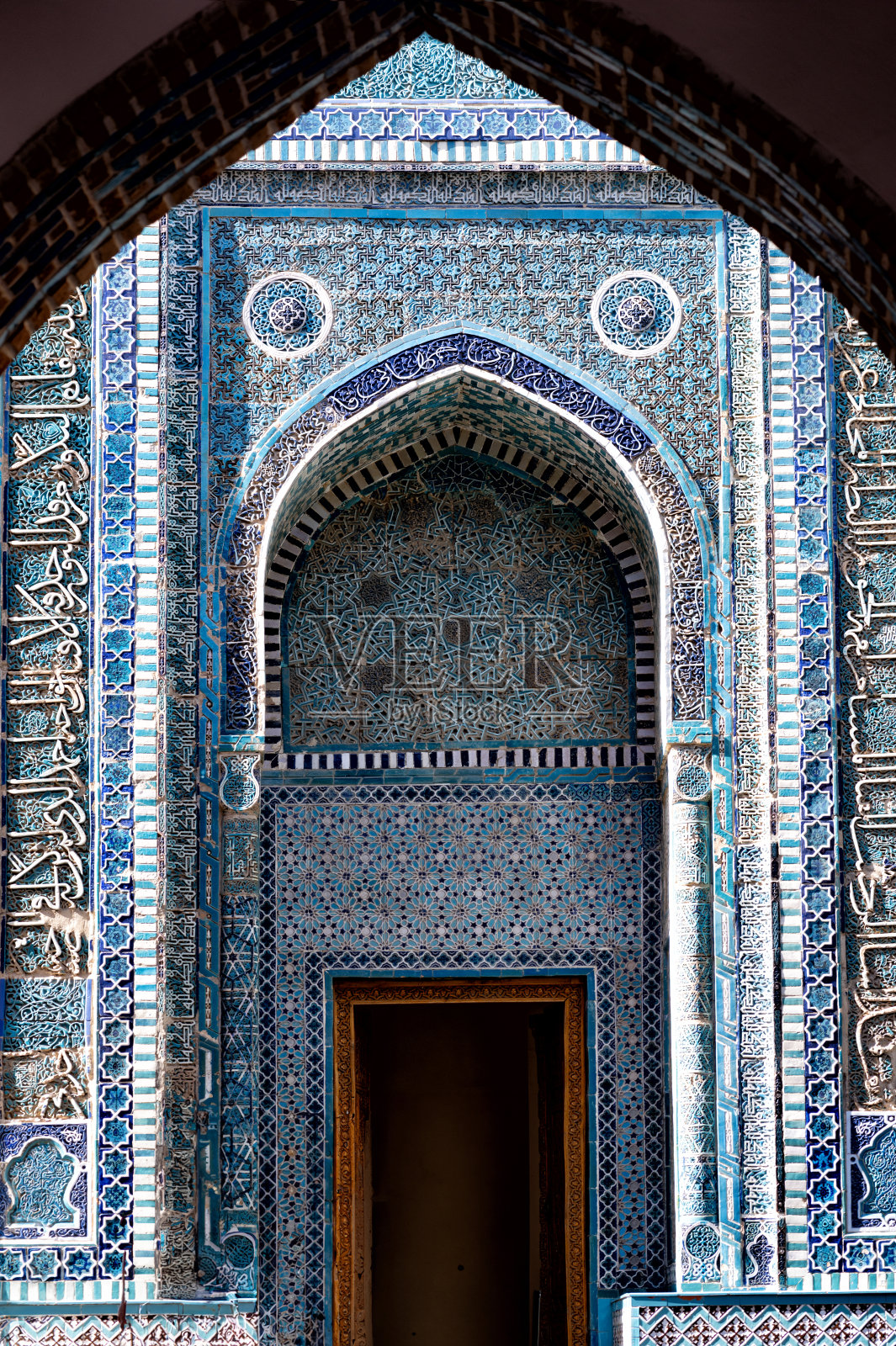 乌兹别克斯坦撒马尔罕的shakhi-zinda墓地照片摄影图片