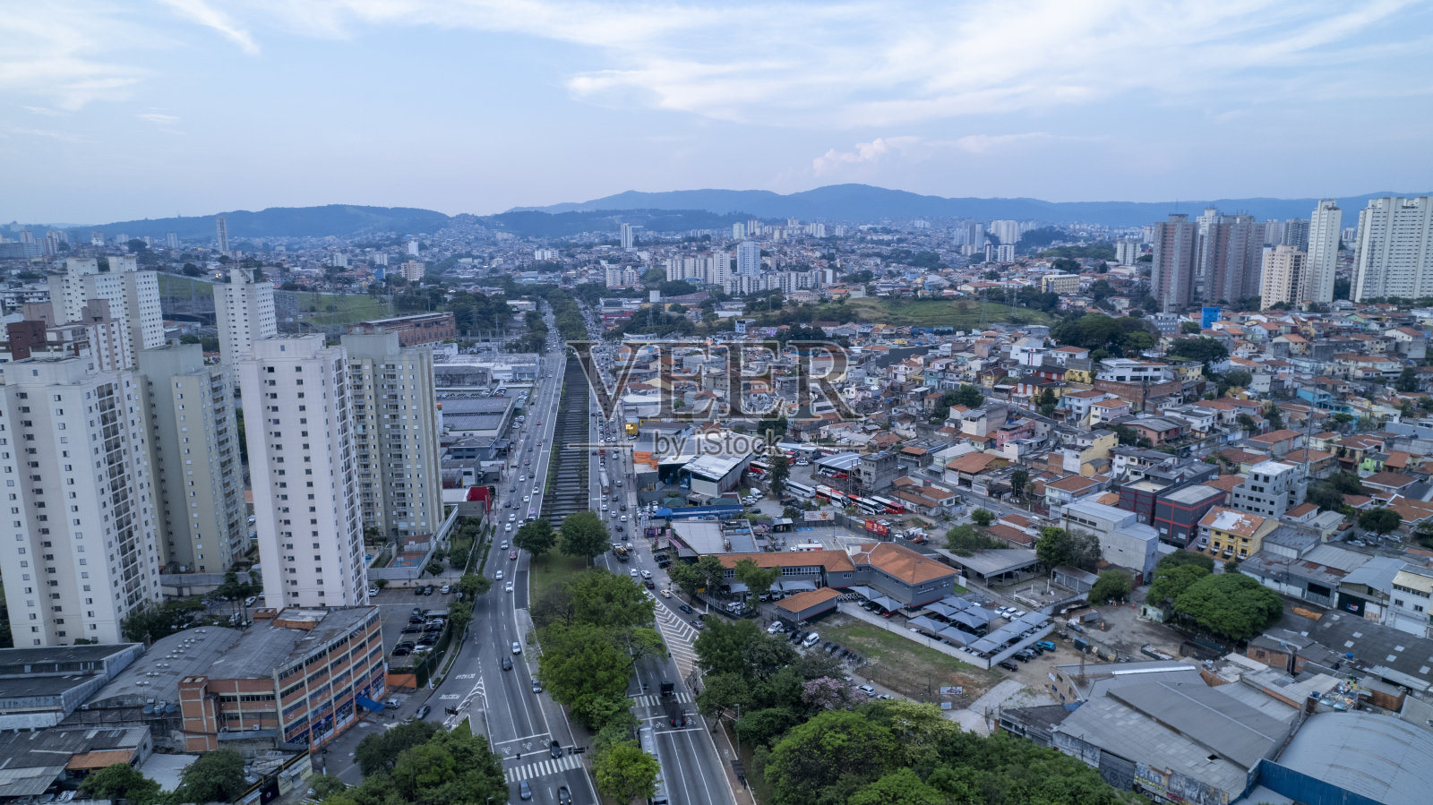 鸟瞰图边缘Tiete在Freguesia Do O.在圣保罗,SP照片摄影图片