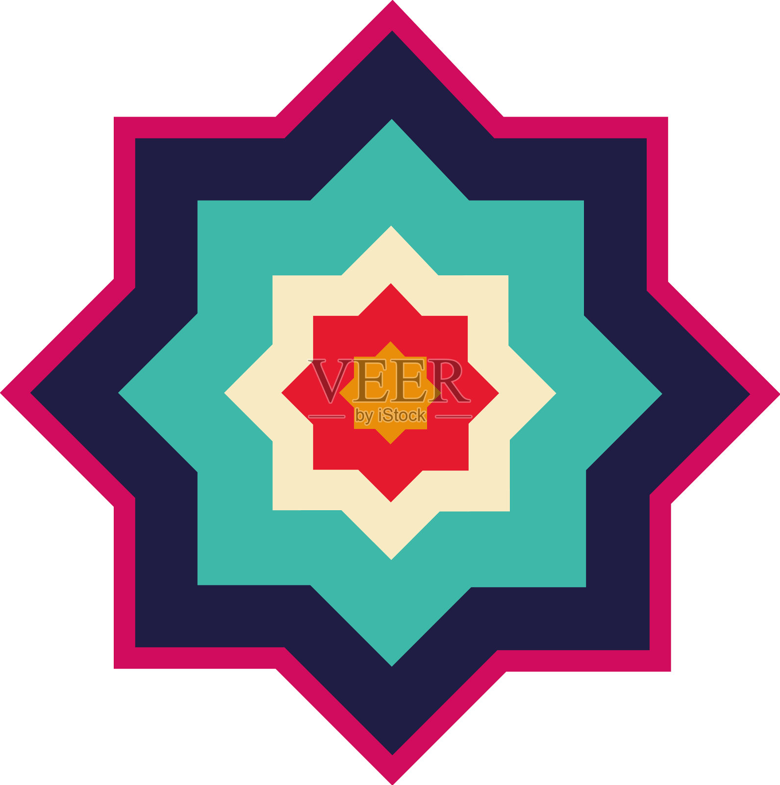 伊斯兰星孤立图标插画图片素材