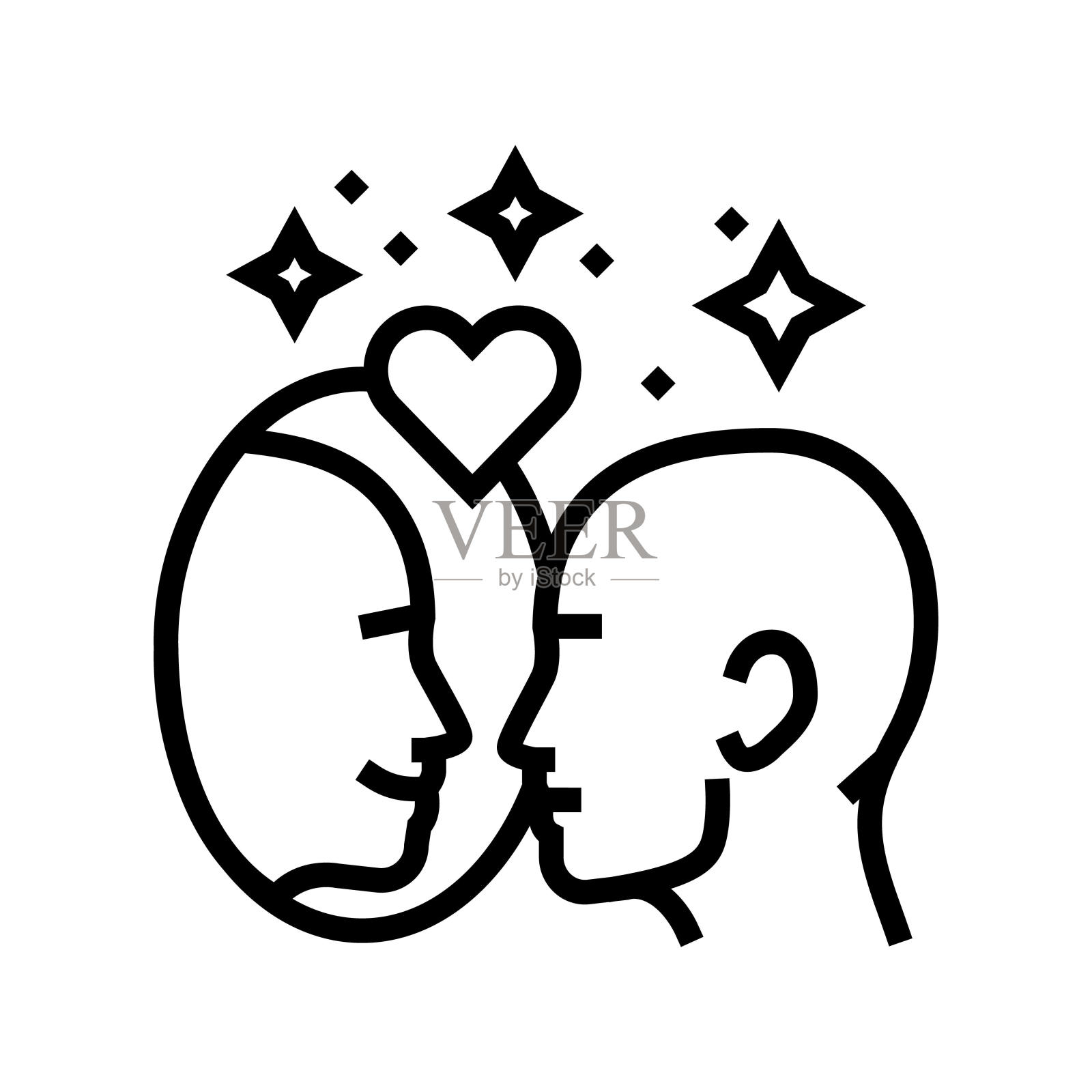 积极肯定的动机线图标矢量插图插画图片素材