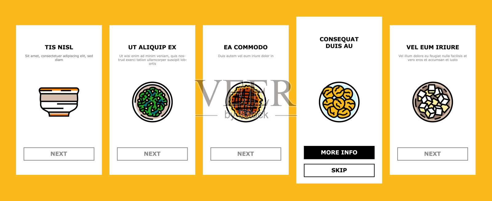 日本食品亚洲餐登机图标集矢量插画图片素材