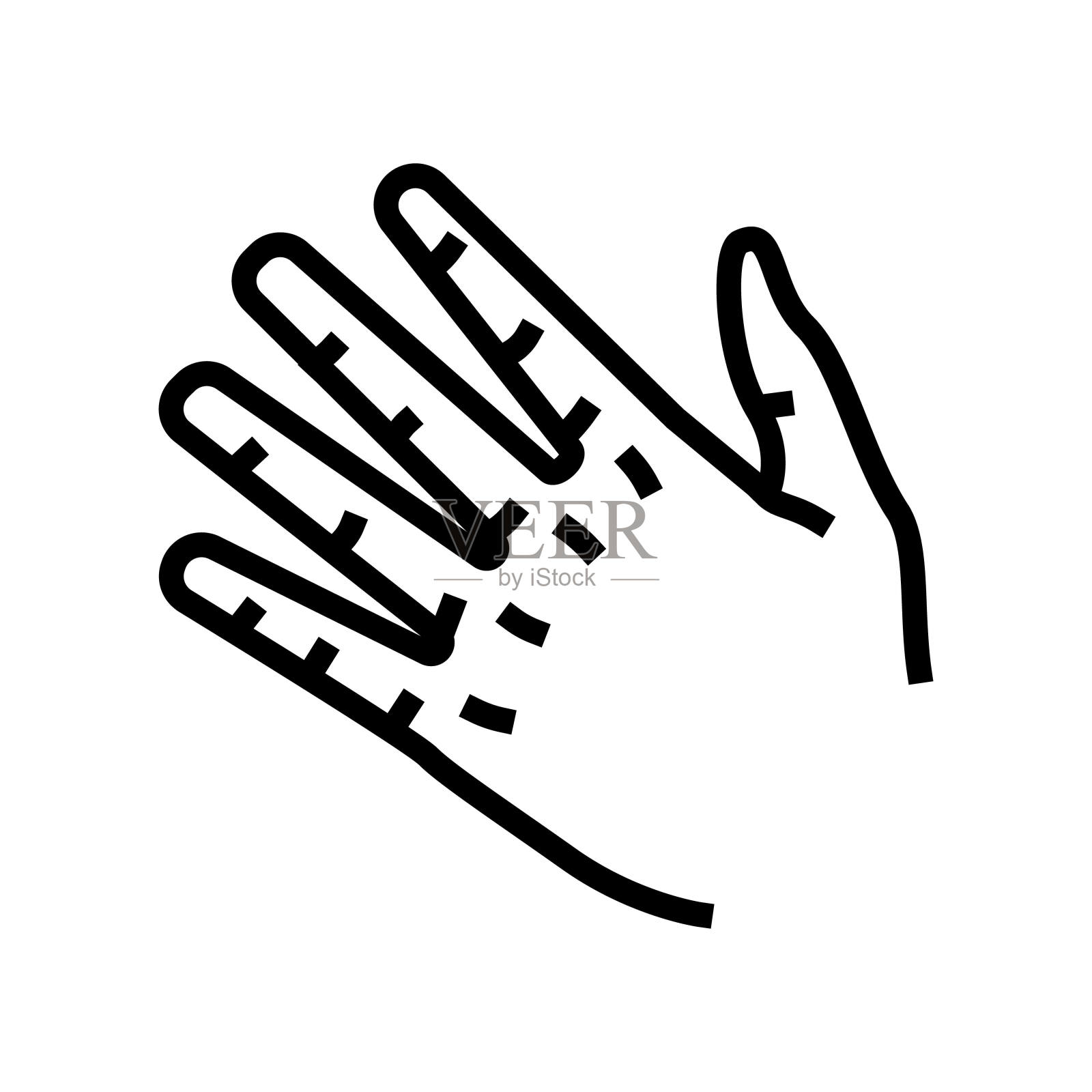 苍白的皮肤苍白的疾病症状线图标矢量插图插画图片素材