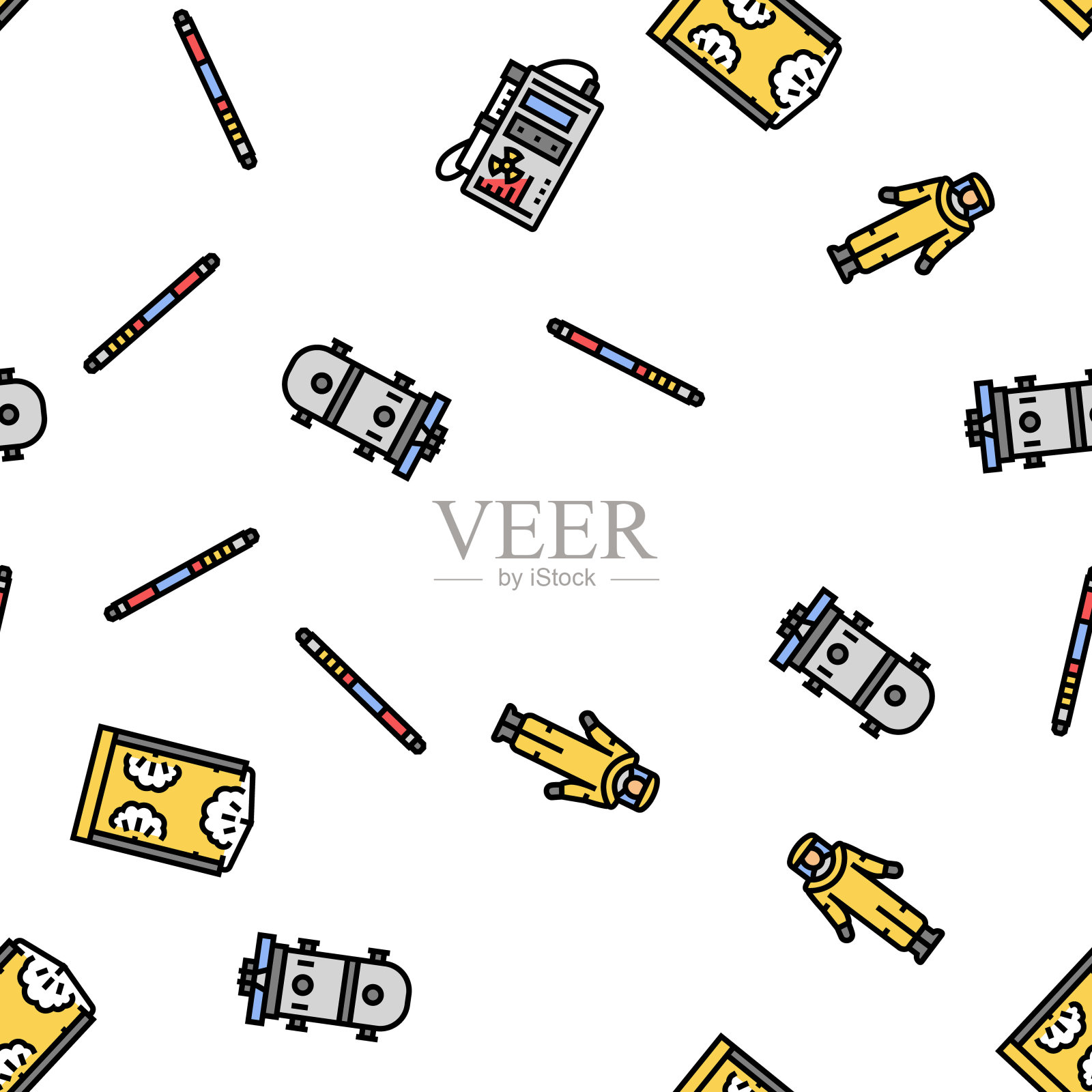 核能工程师能量矢量无缝模式插画图片素材