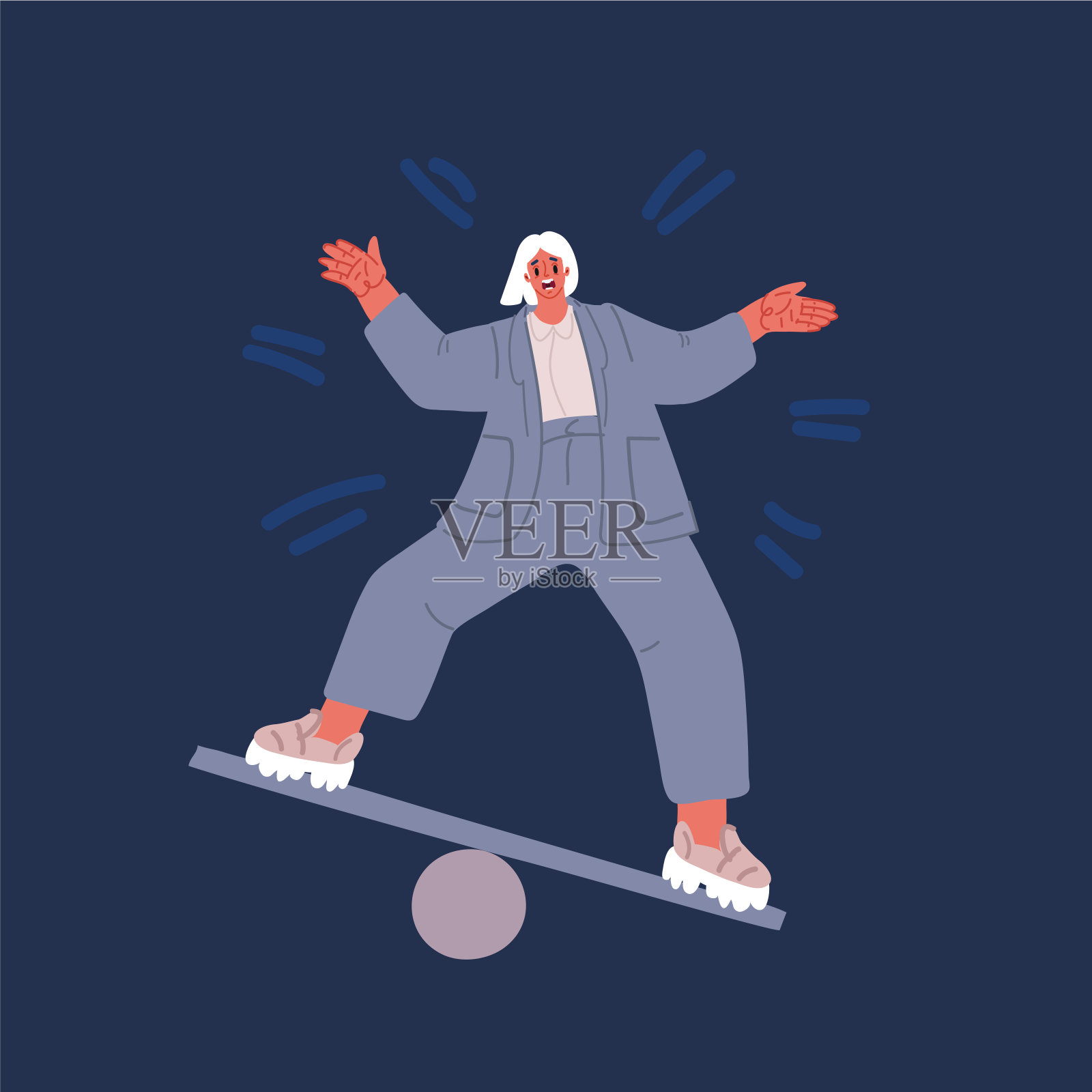 卡通矢量插图的多样性或平衡,公平和正义的概念,商人和女商人的平衡。插画图片素材