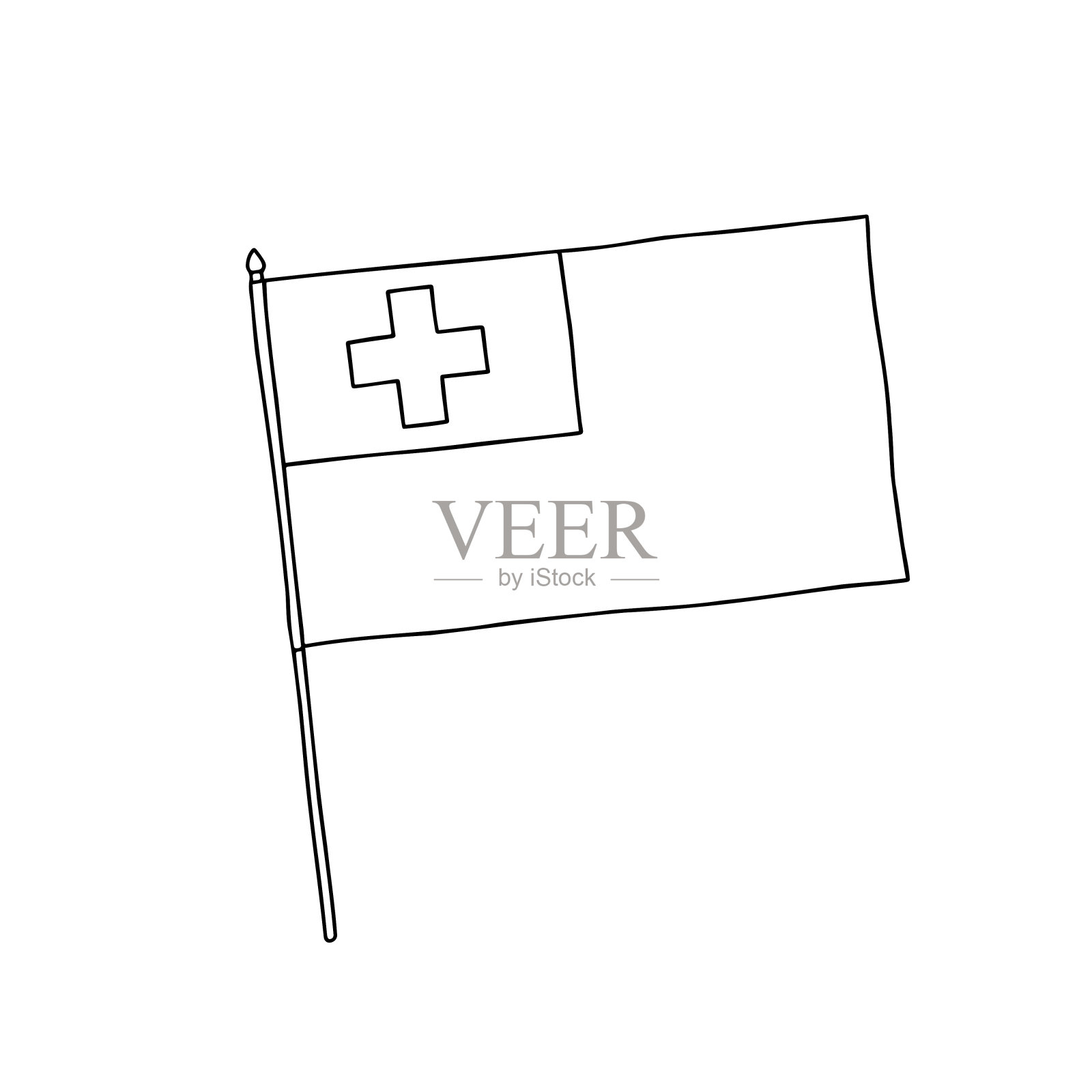 汤加国旗。插画图片素材