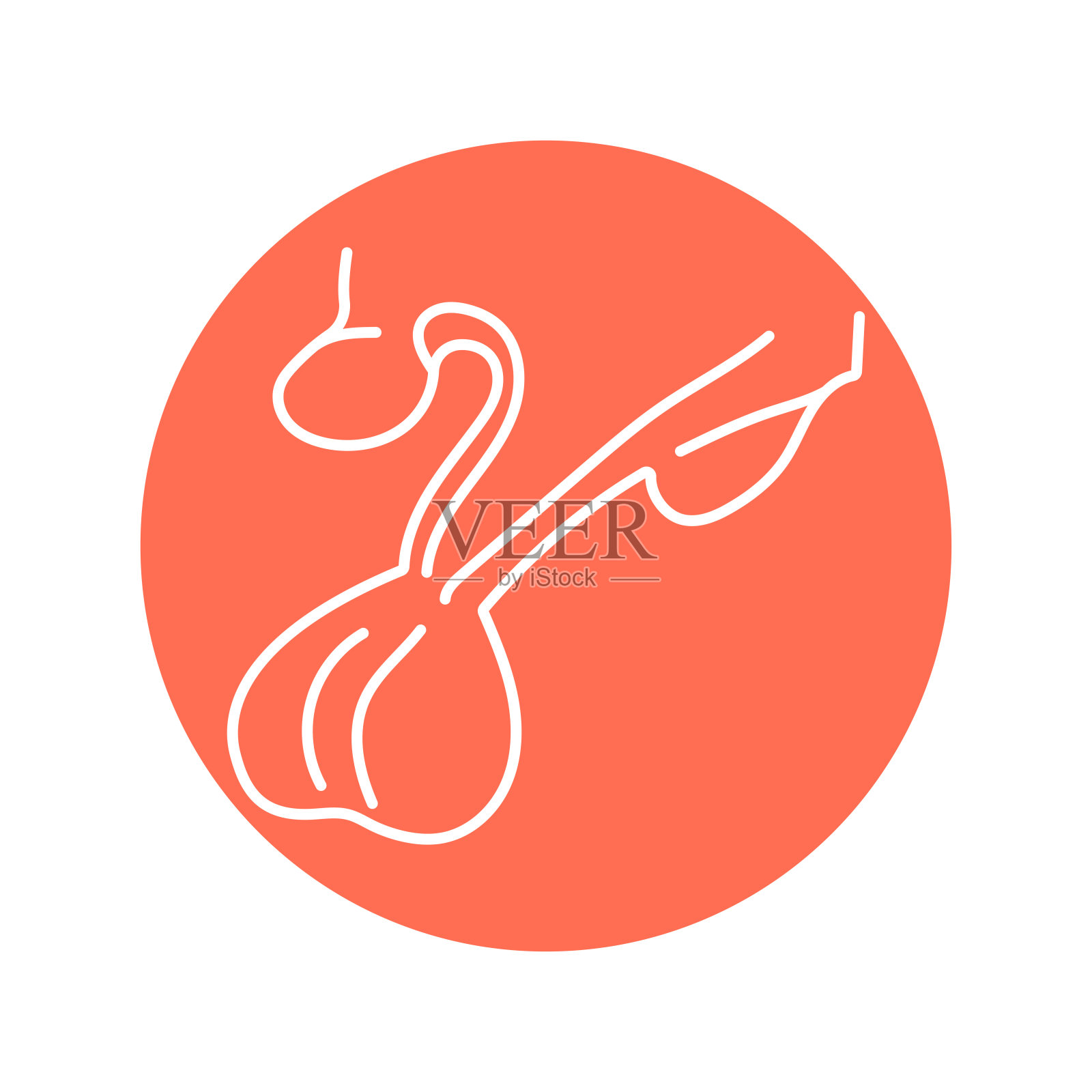 下丘脑色线图标。内分泌系统插画图片素材