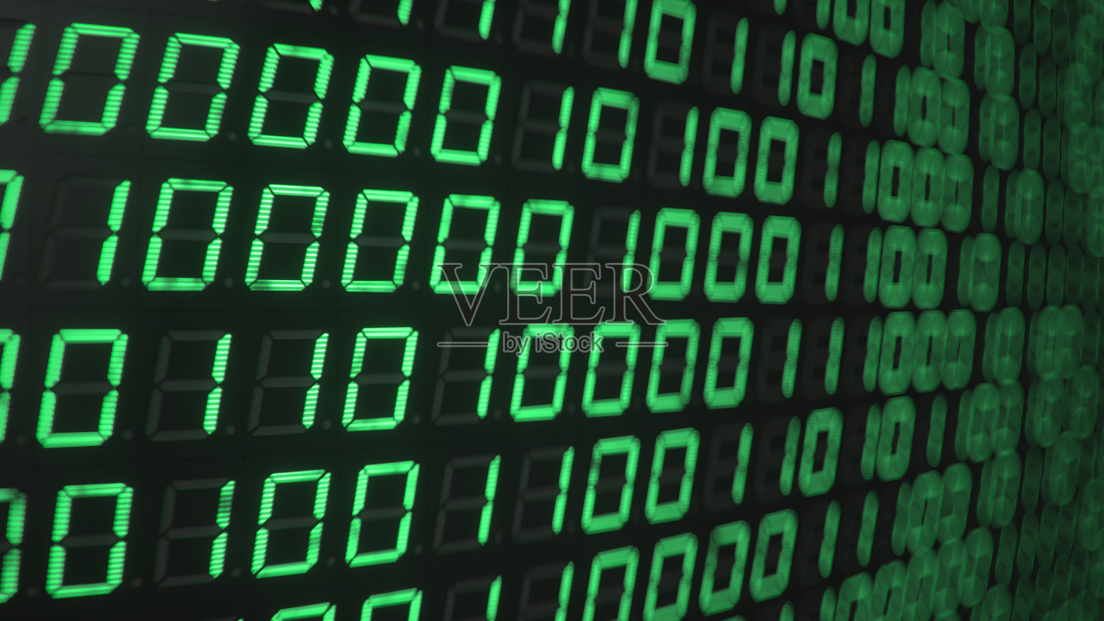 绿色数字二进制数据在电脑屏幕上三维渲染照片摄影图片