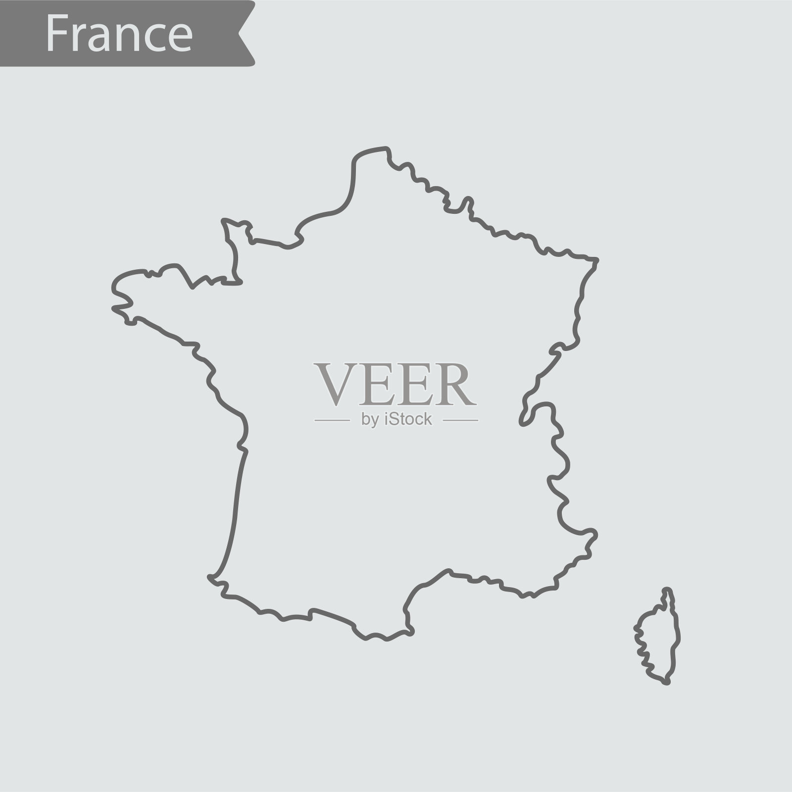 法国地图插画图片素材