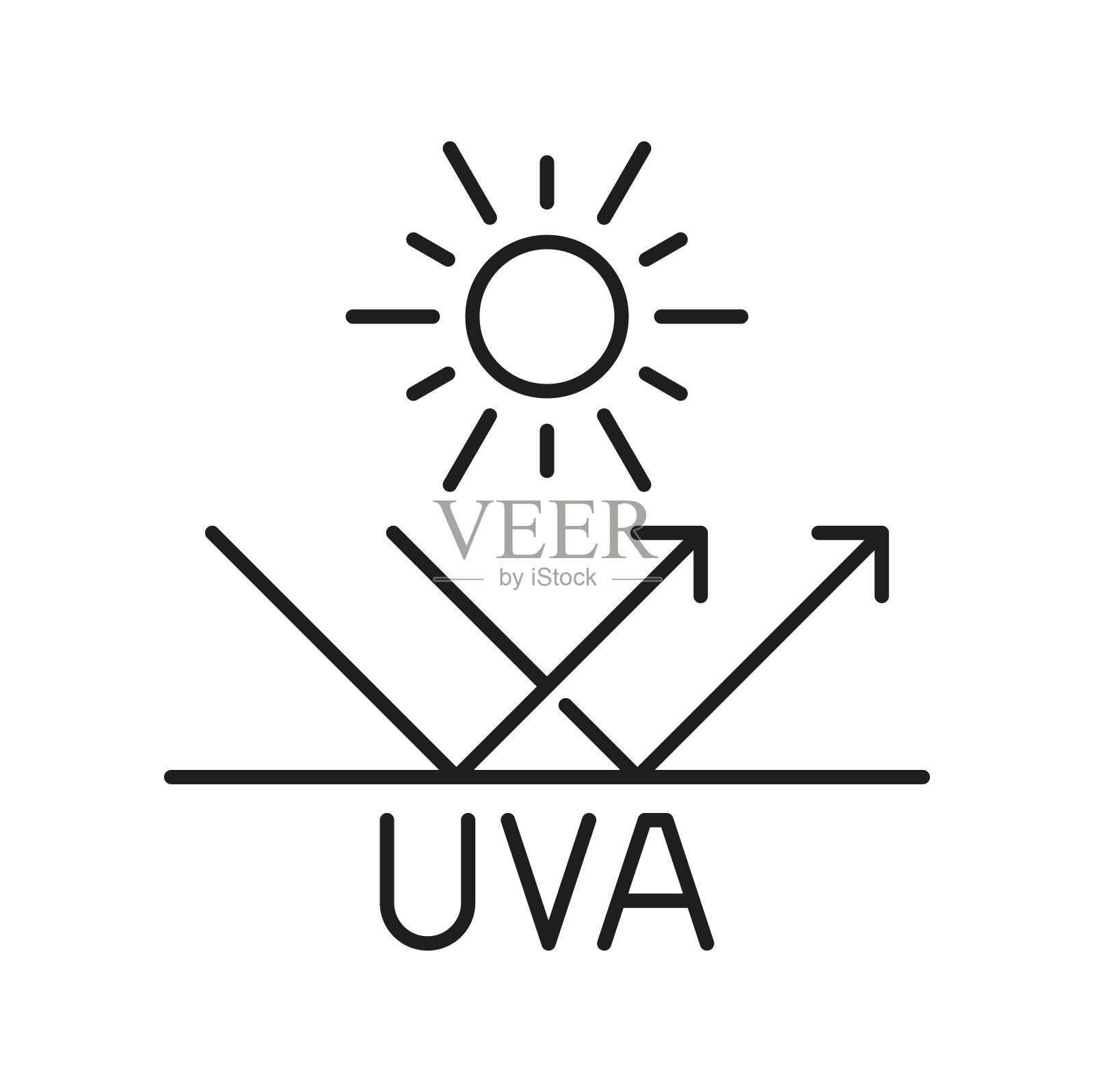 UVB太阳光,来自太阳的紫外线辐射源插画图片素材