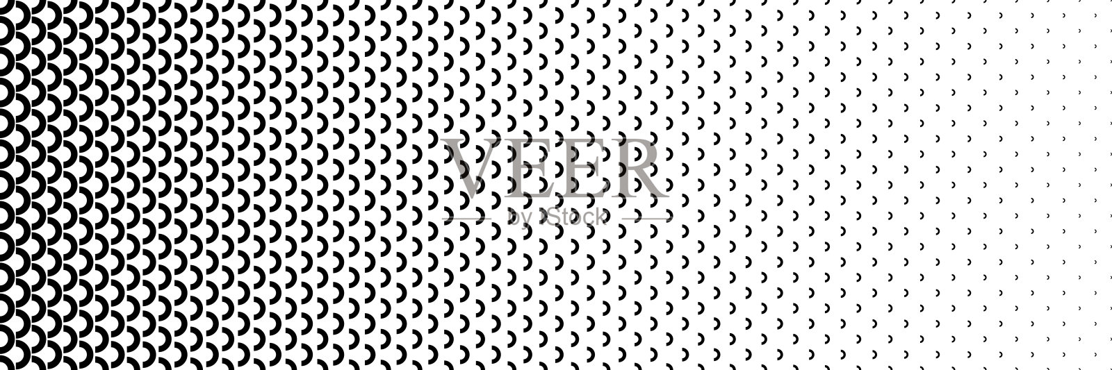 横黑色半色调的半圆形图案和背景设计。插画图片素材
