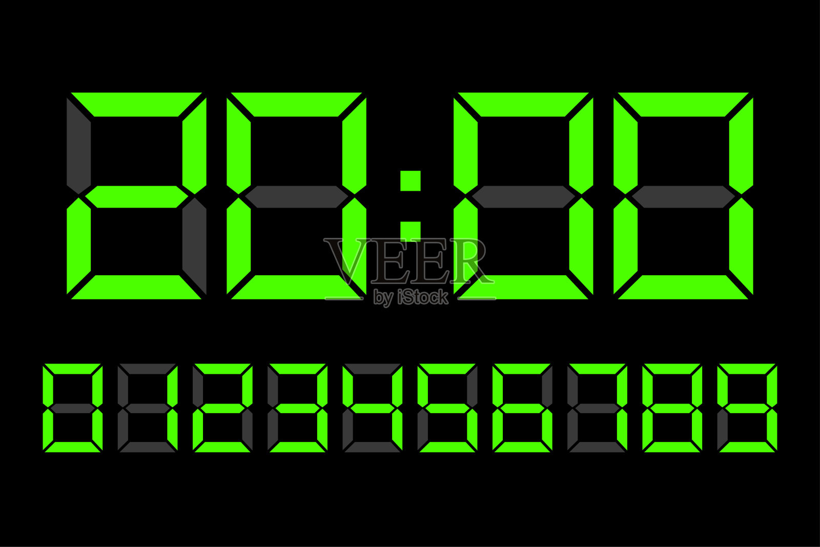 数字时钟号码设置。矢量插图。每股收益10。插画图片素材