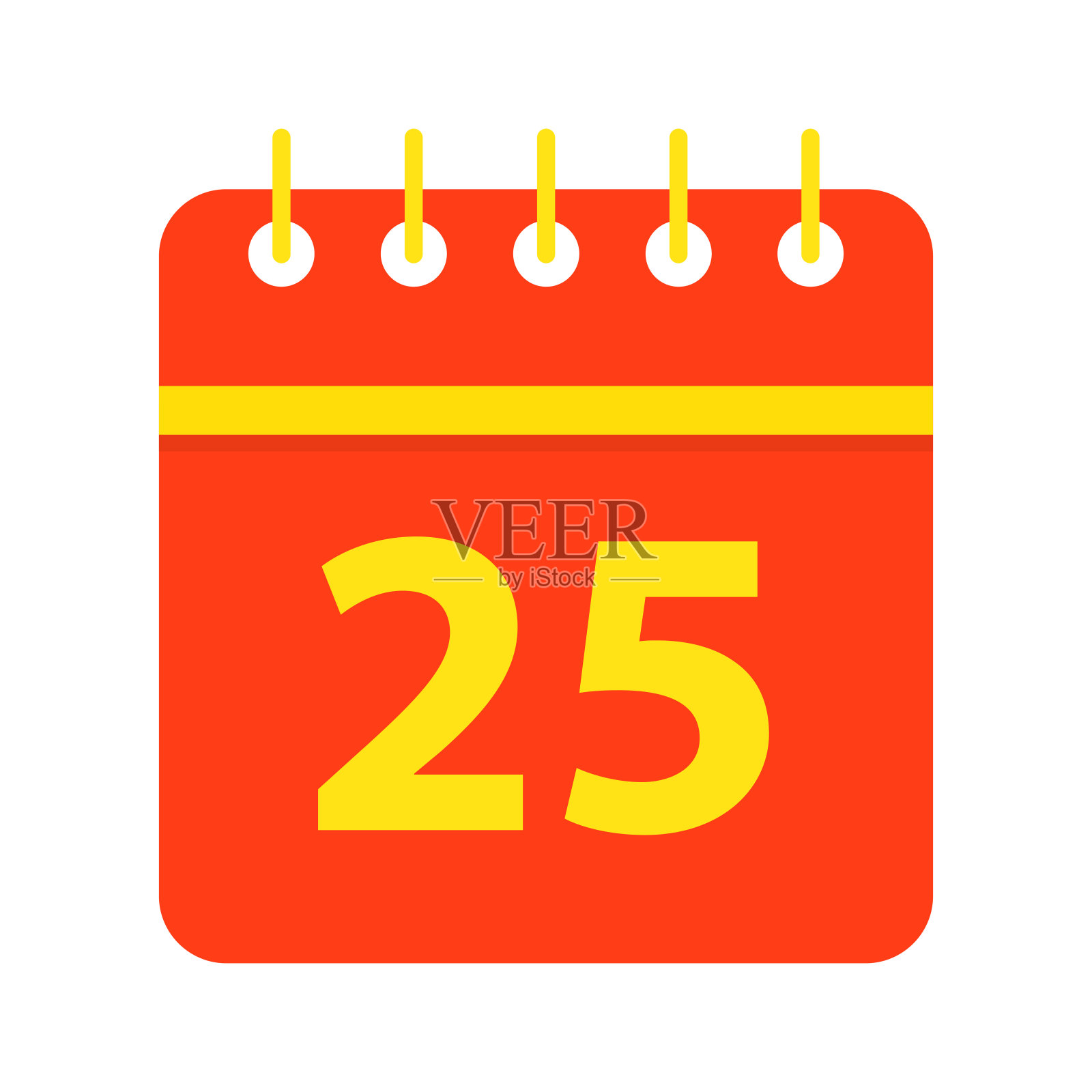 日历平面图标矢量插图隔离在白色背景上。插画图片素材