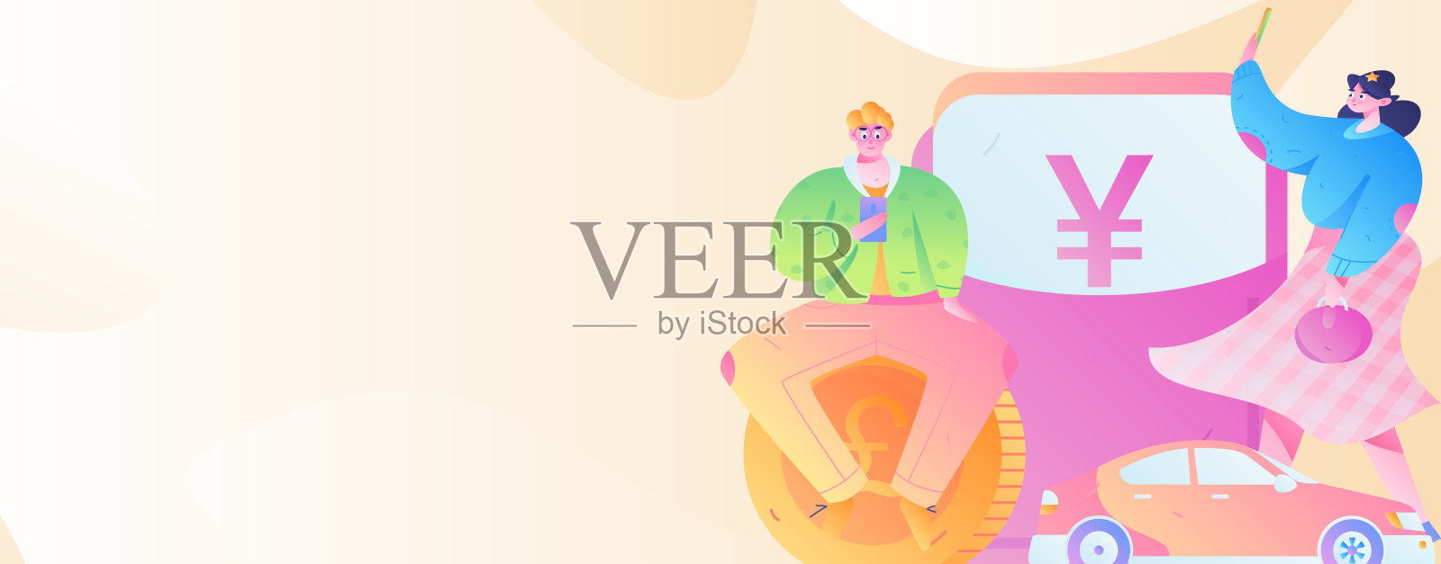 平面矢量概念操作手绘的人乘出租车的插图插画图片素材