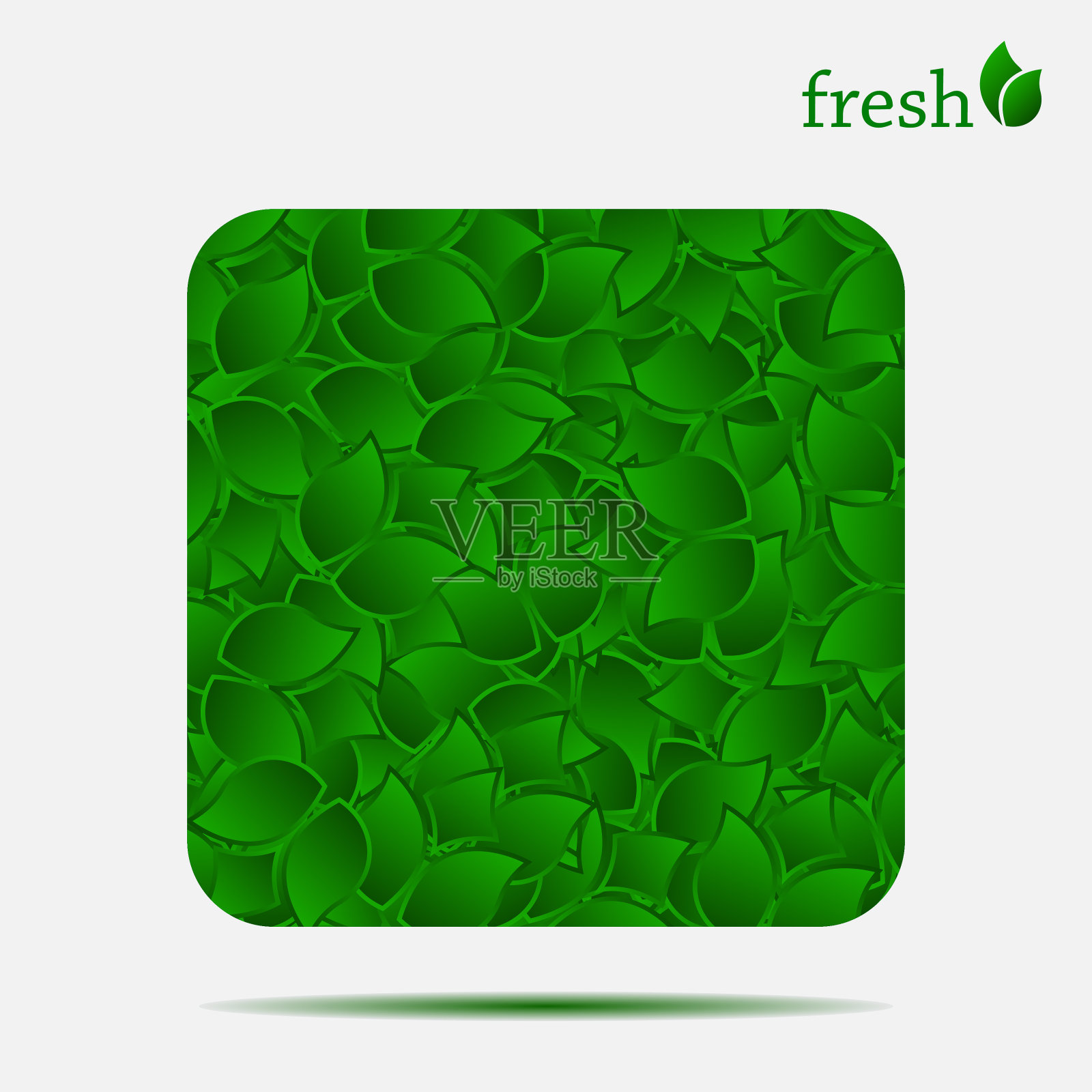 模式,绿色树叶的矢量插图。插画图片素材