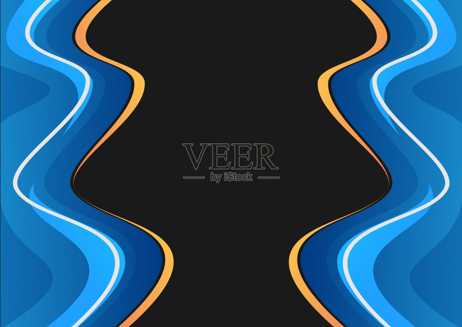 黑色渐变抽象波浪背景设计插画图片素材