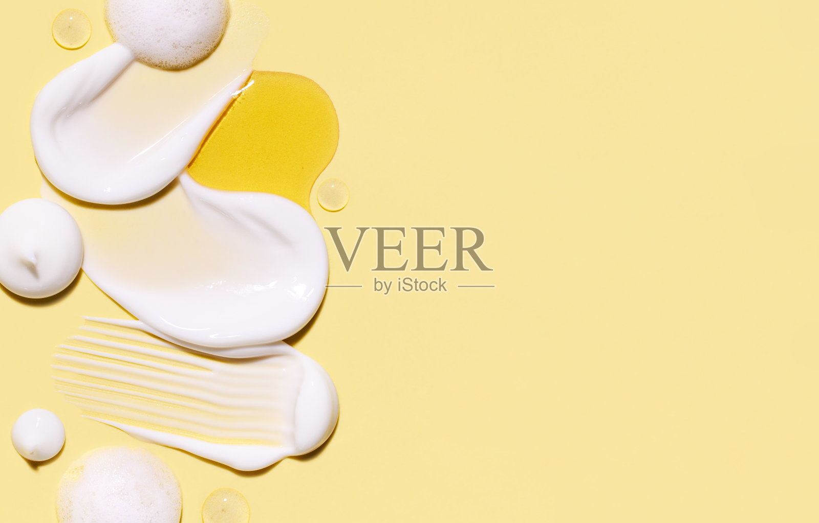 化妆涂抹的组成奶油纹理在柔和的背景照片摄影图片