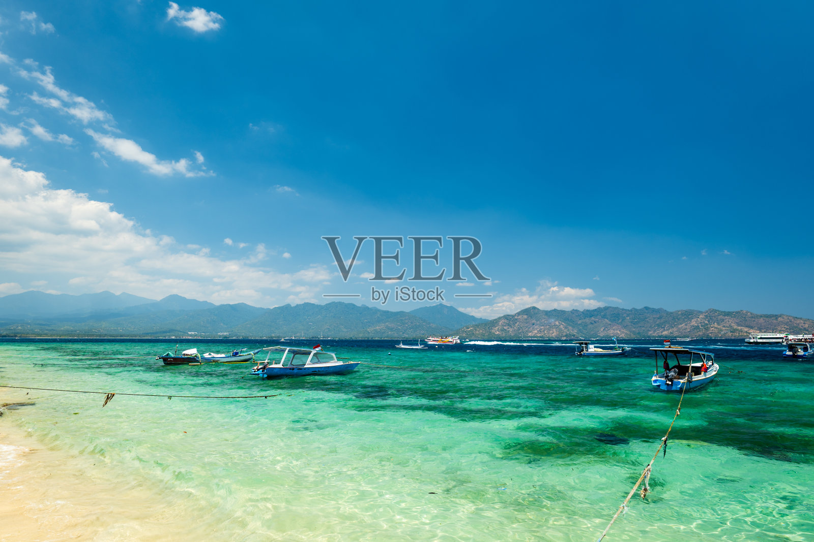 美丽的热带海景吉利岛在龙目岛,巴厘岛,印度尼西亚照片摄影图片