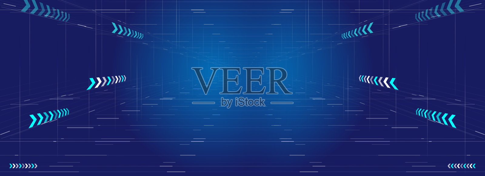 点、线、面构成了未来延伸空间的背景。插画图片素材