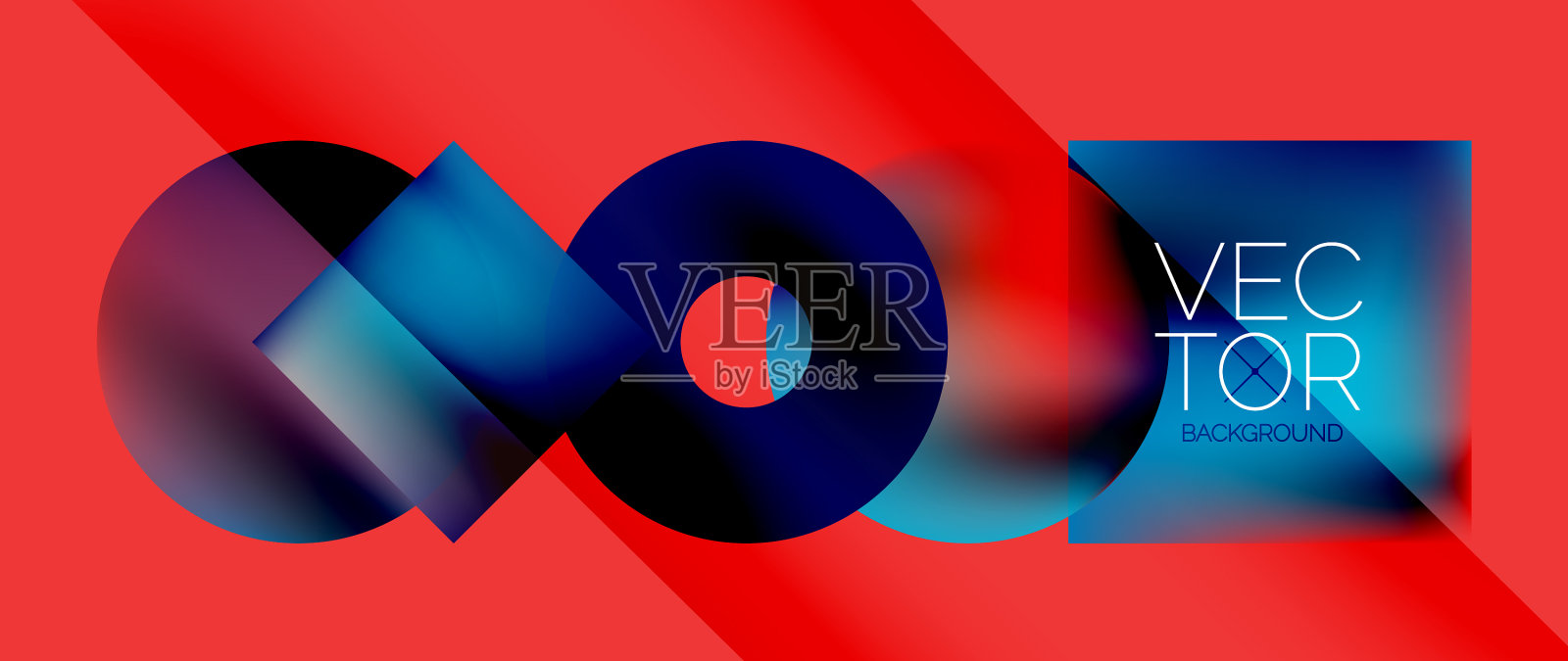 正方形和圆形设计流体色彩渐变插画图片素材