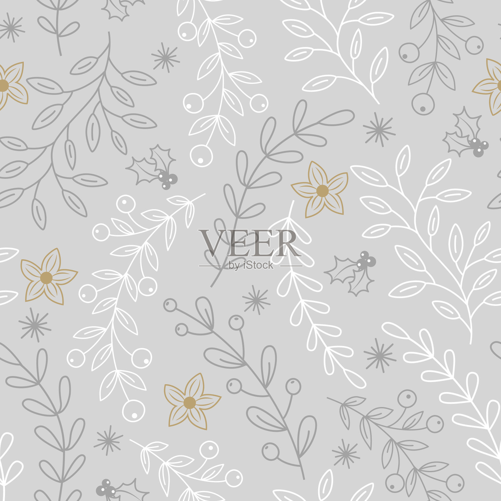 树枝无缝图案素材插画图片素材