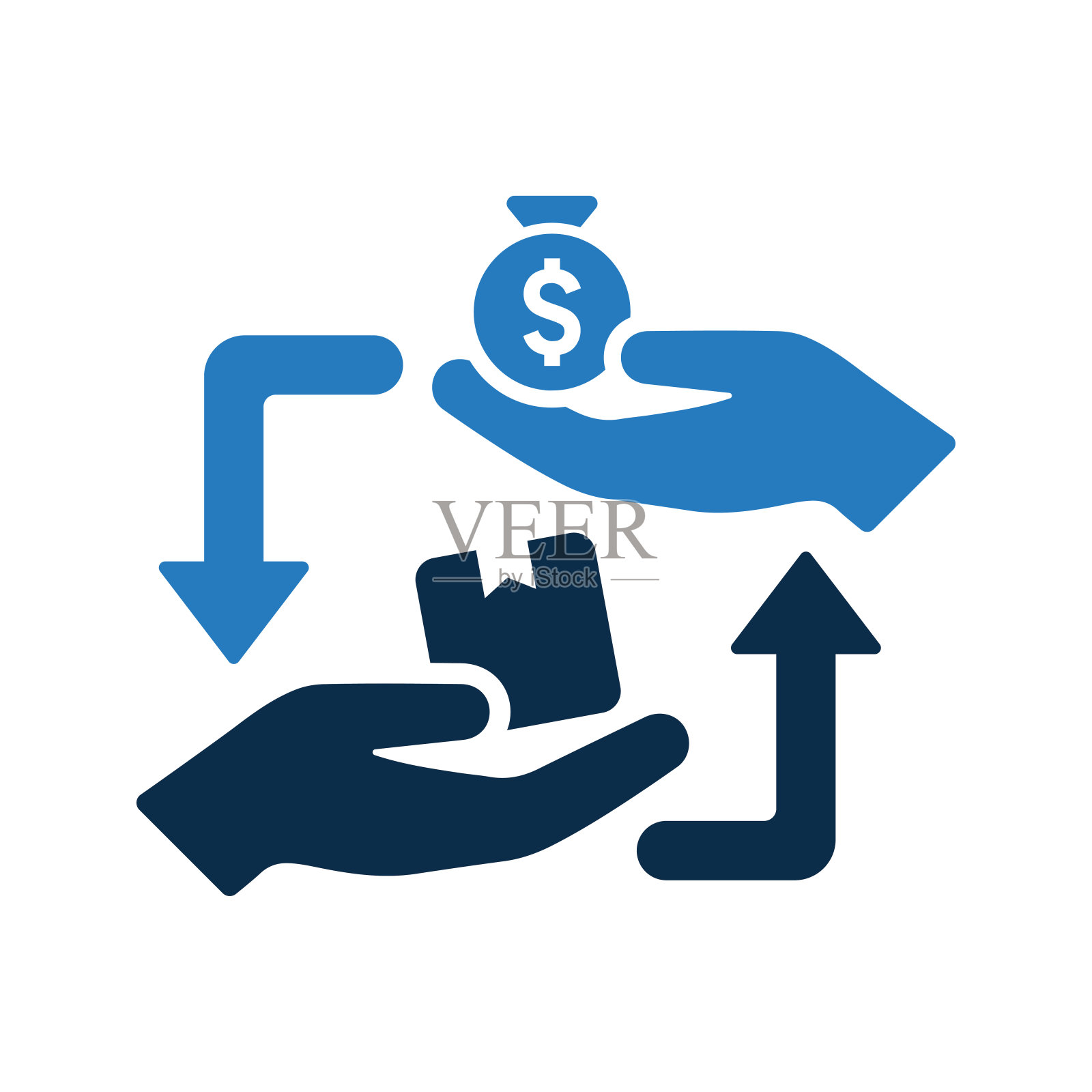 经济,etf,金融图标。插画图片素材