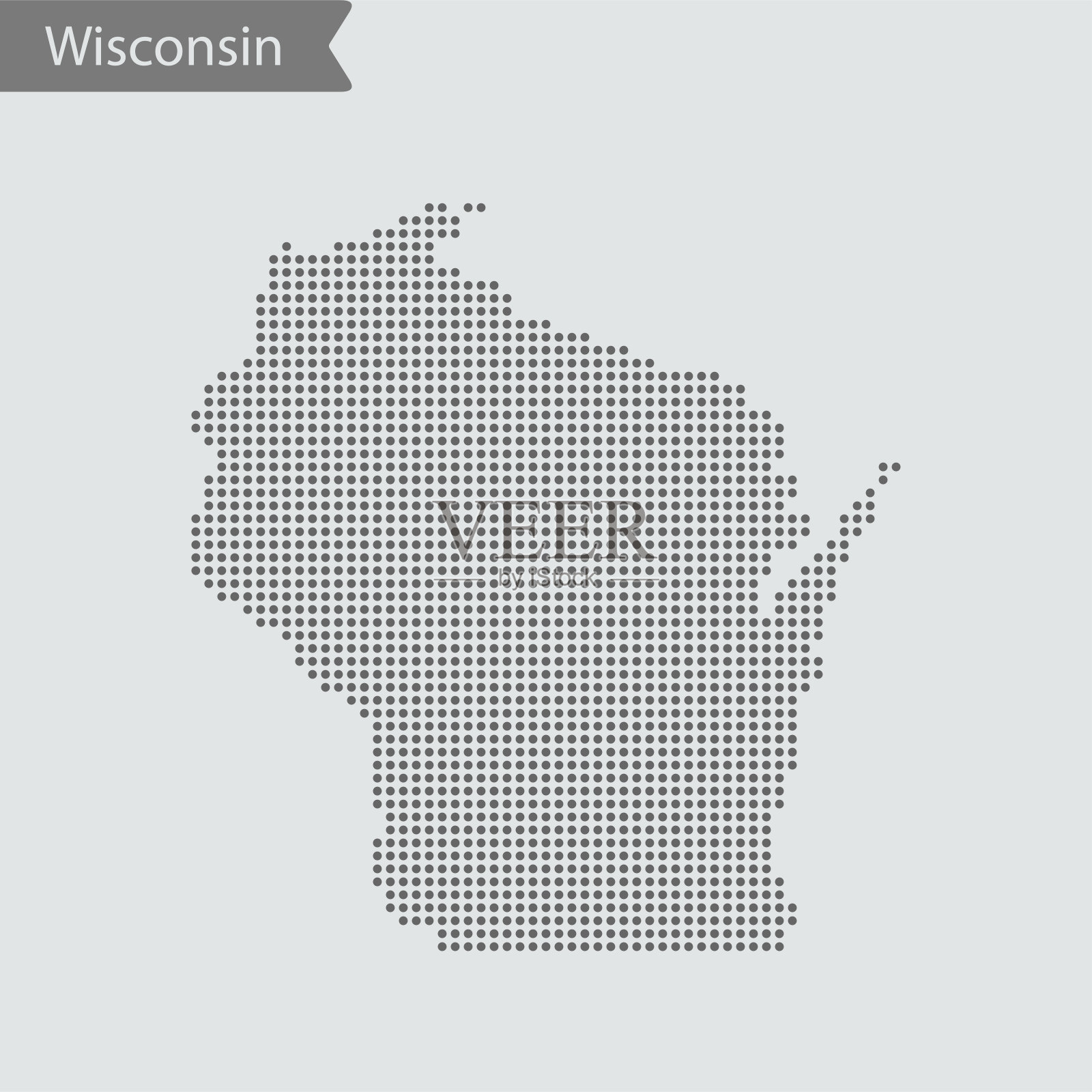威斯康辛州地图插画图片素材