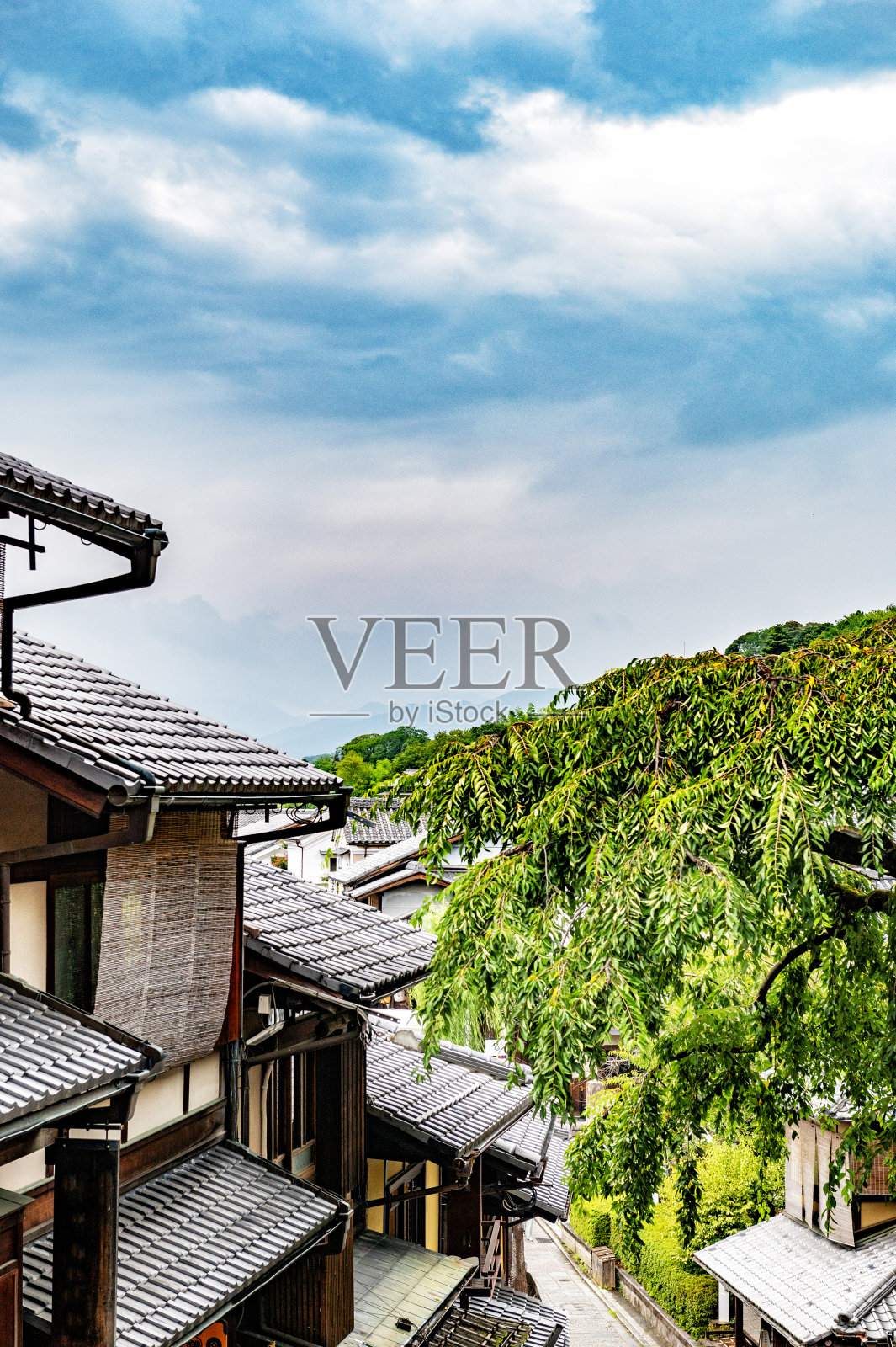 日本京都的屋顶照片摄影图片