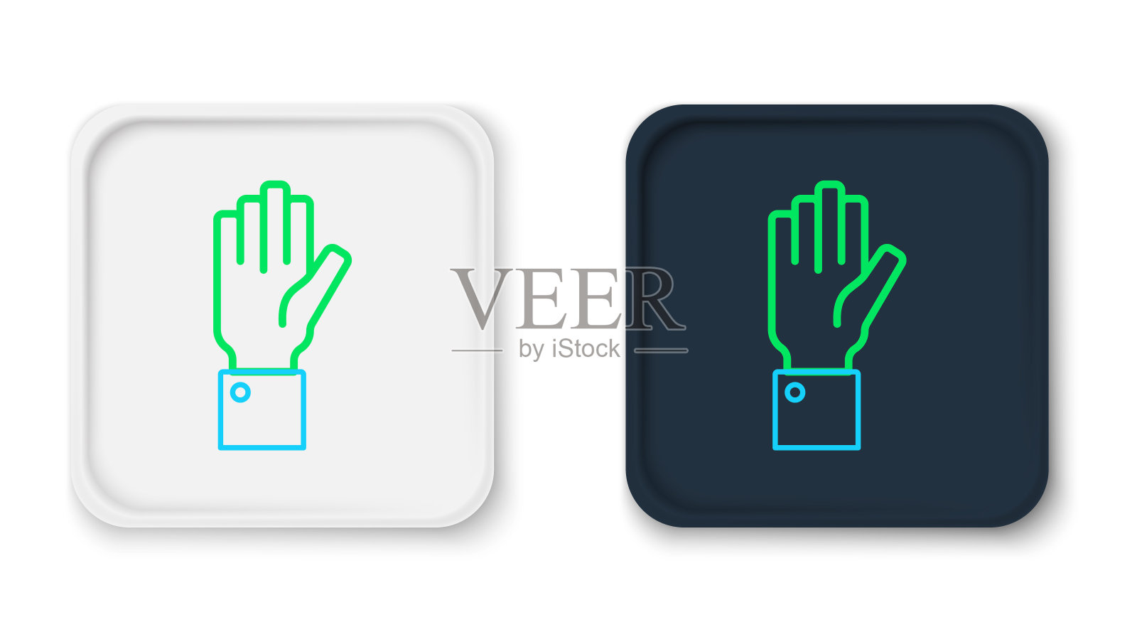 手持拍卖图标的线条插画图片素材