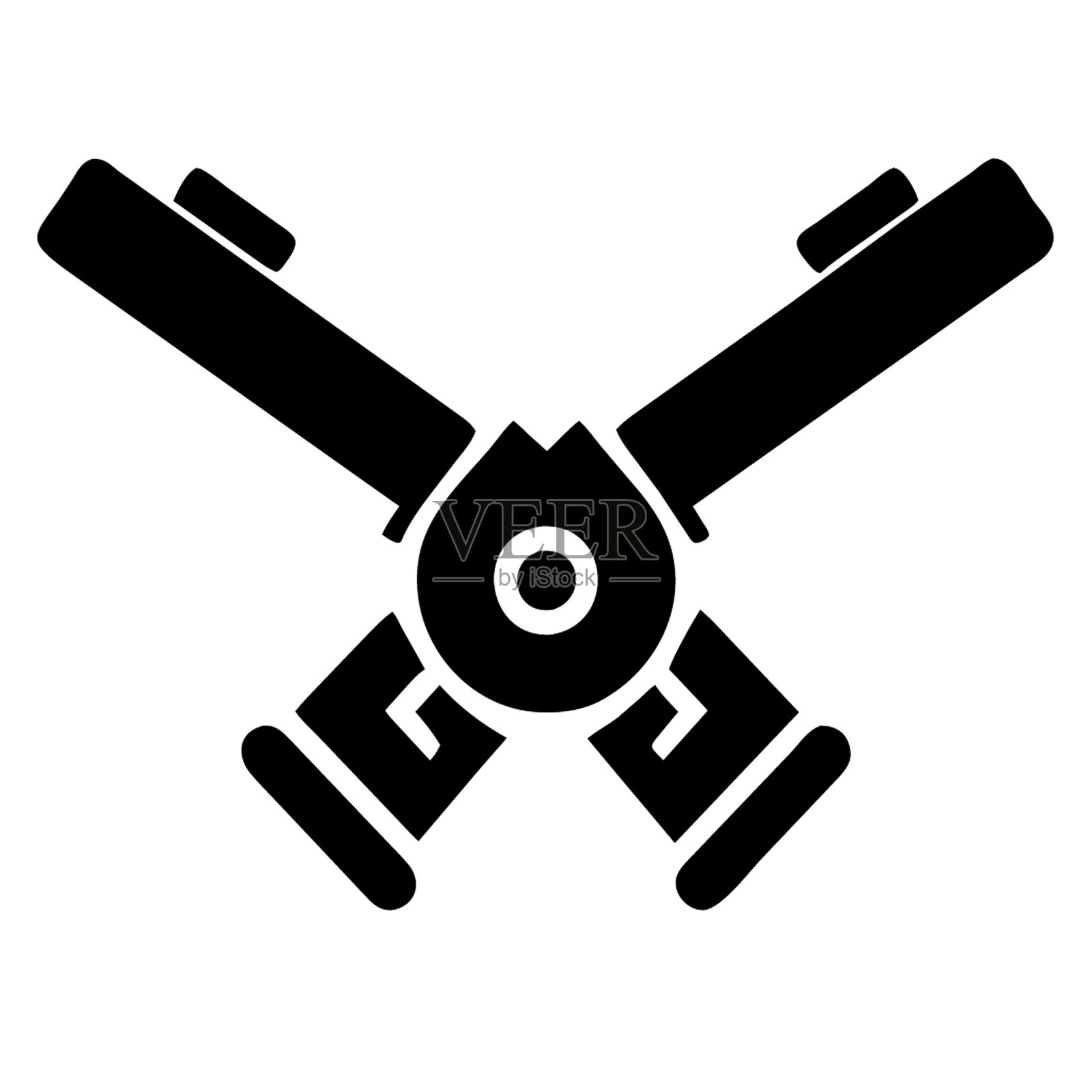 手枪枪图标矢量插图上的白色背景。插画图片素材