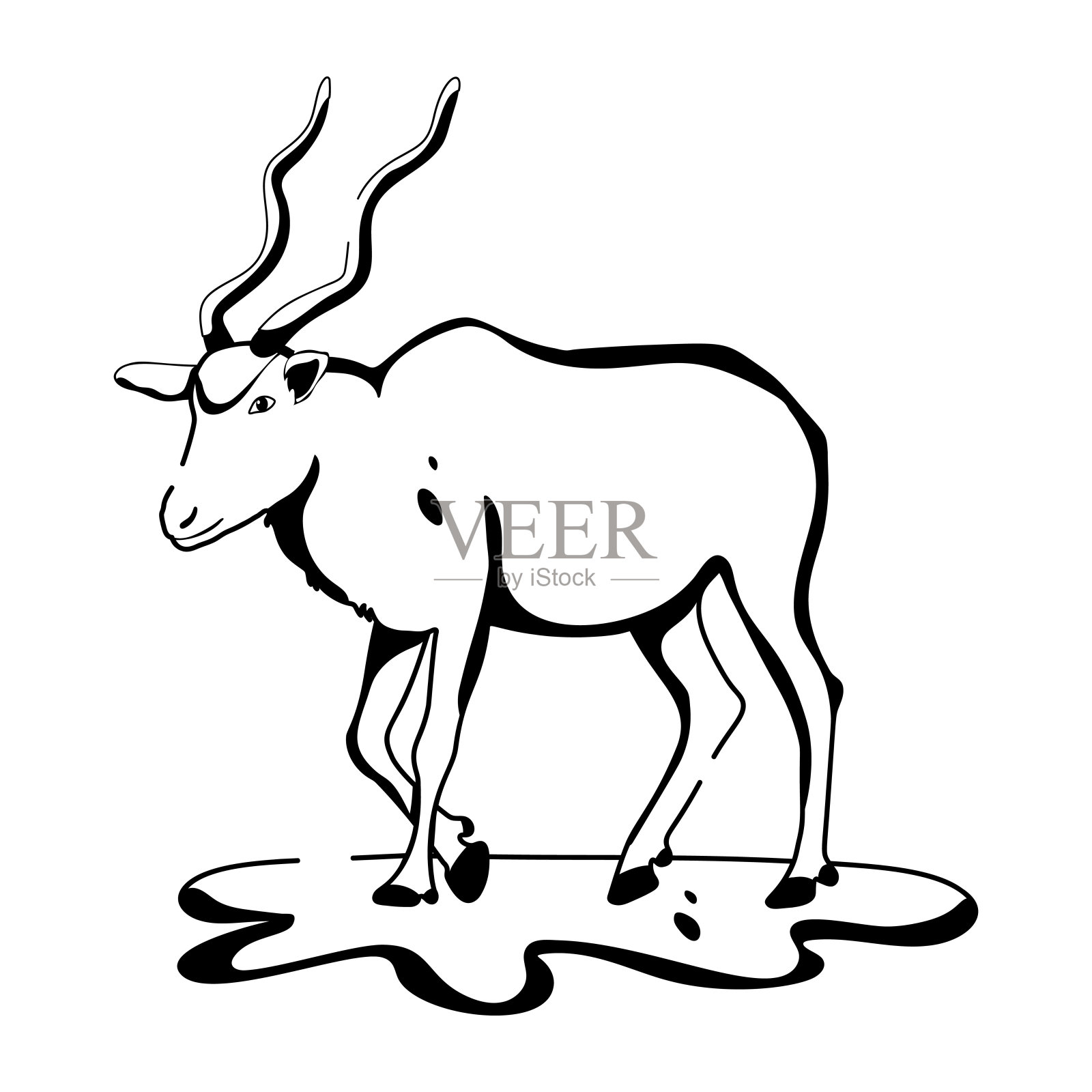 Addax羚羊插画图片素材