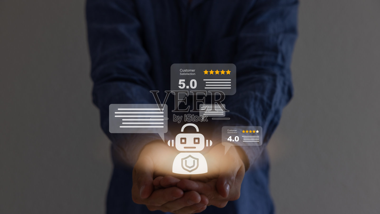 客户或用户对在线应用程序的服务体验进行评价,评论满意度反馈调查,客户可以评估服务质量,从而获得企业的声誉排名。照片摄影图片