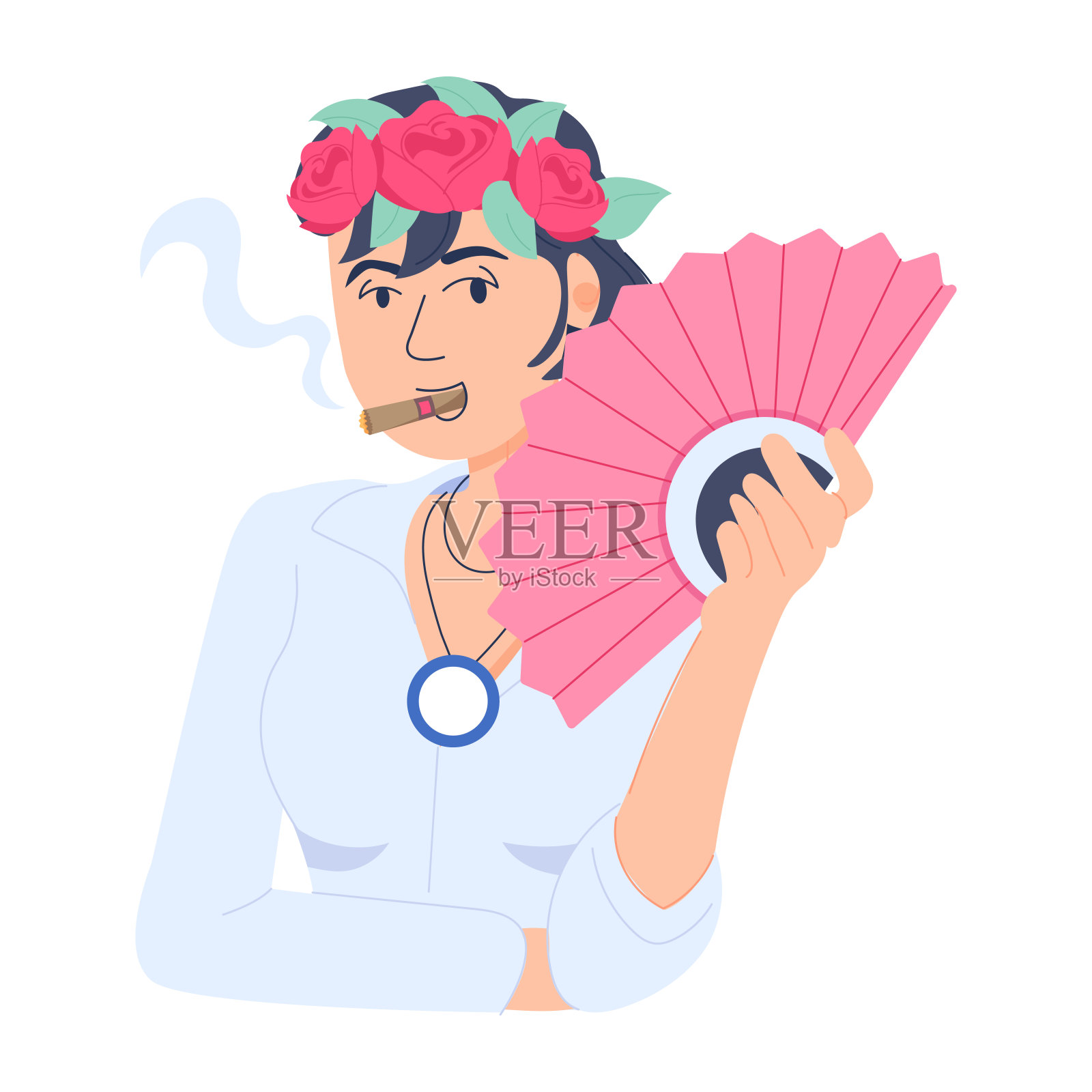 古巴的女人插画图片素材