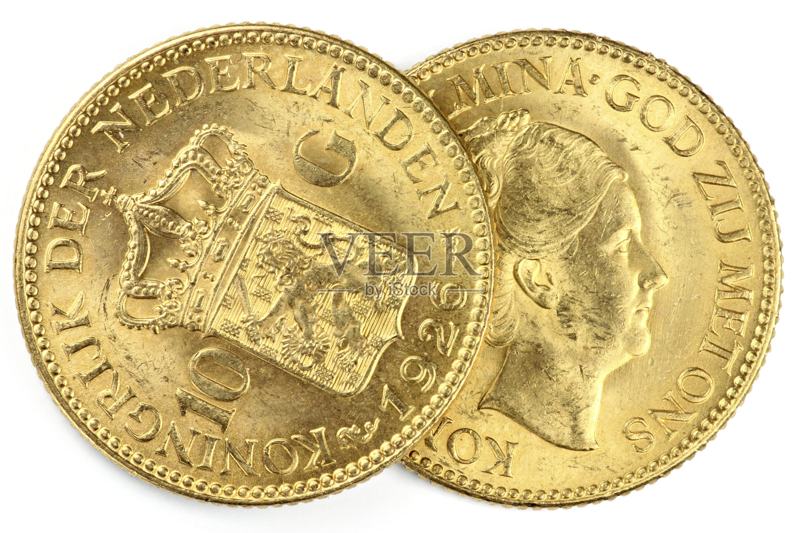 荷兰威廉敏娜金币照片摄影图片