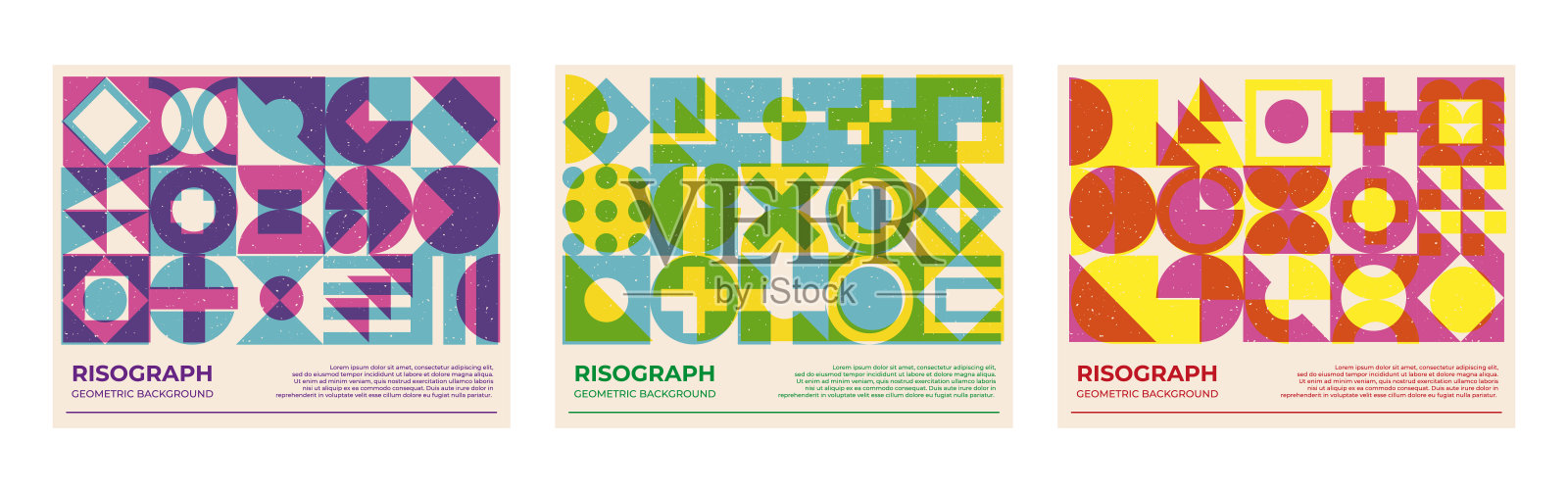 RisoGraph包豪斯插画图片素材