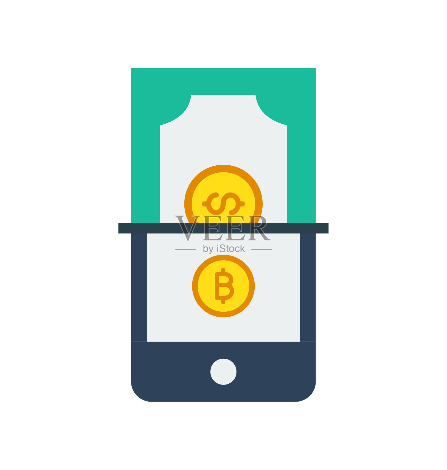 比特币兑换,比特币交易,加密货币兑换,在线比特币兑换完全可编辑的矢量图标插画图片素材