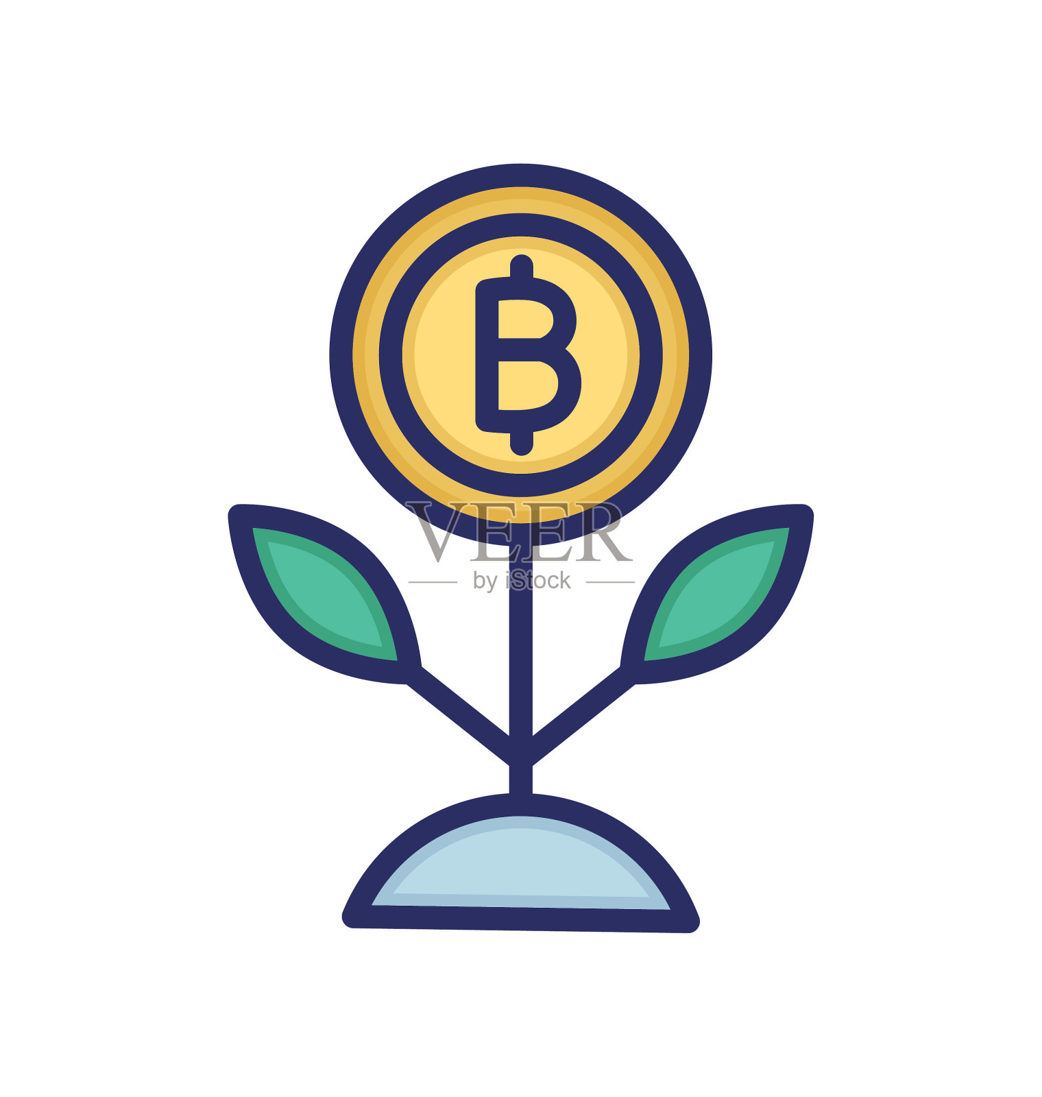 比特币,比特币农场,比特币挖矿,挖矿过程中完全可编辑矢量图标插画图片素材