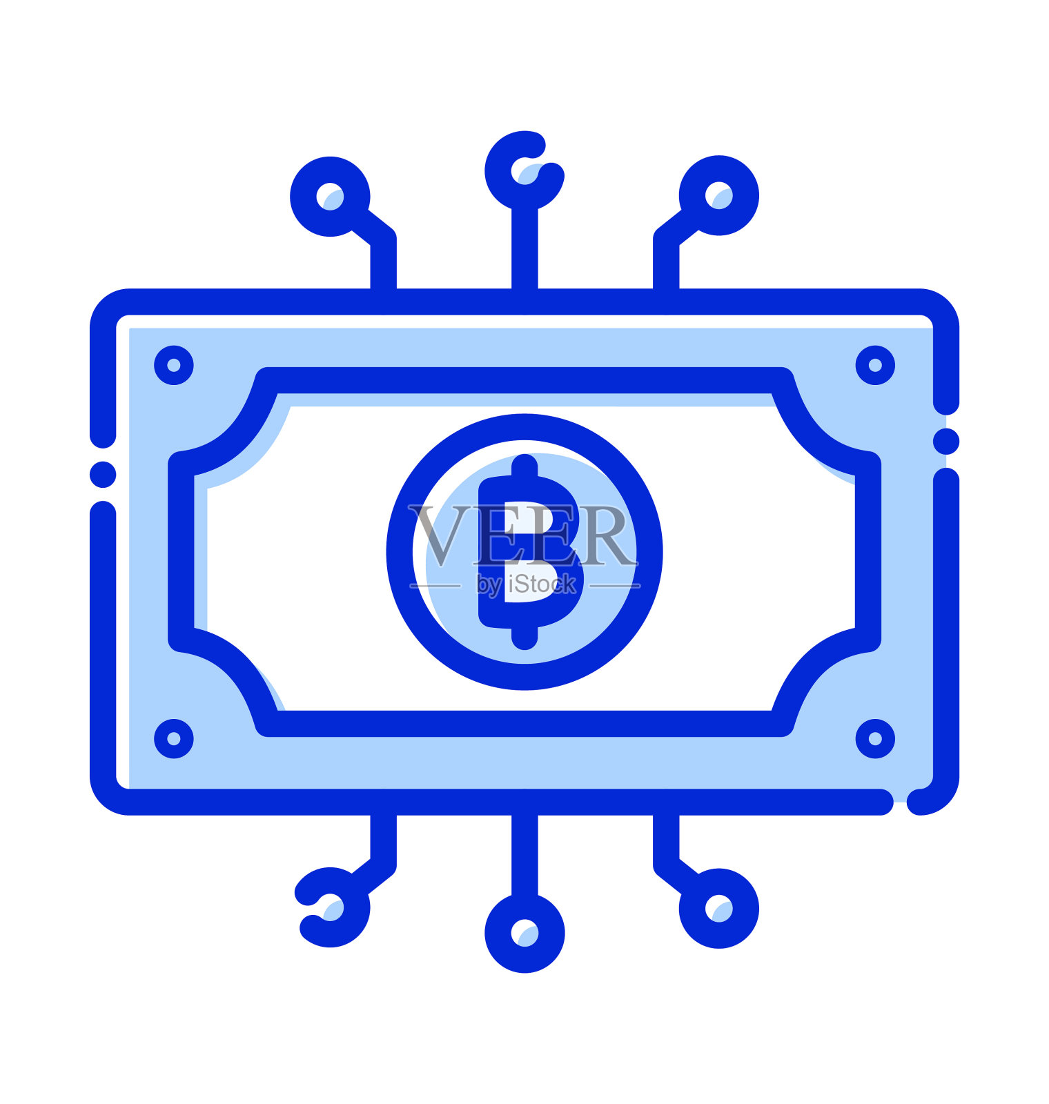 货币,比特币现金,比特币技术,数字资产完全可编辑的矢量图标插画图片素材