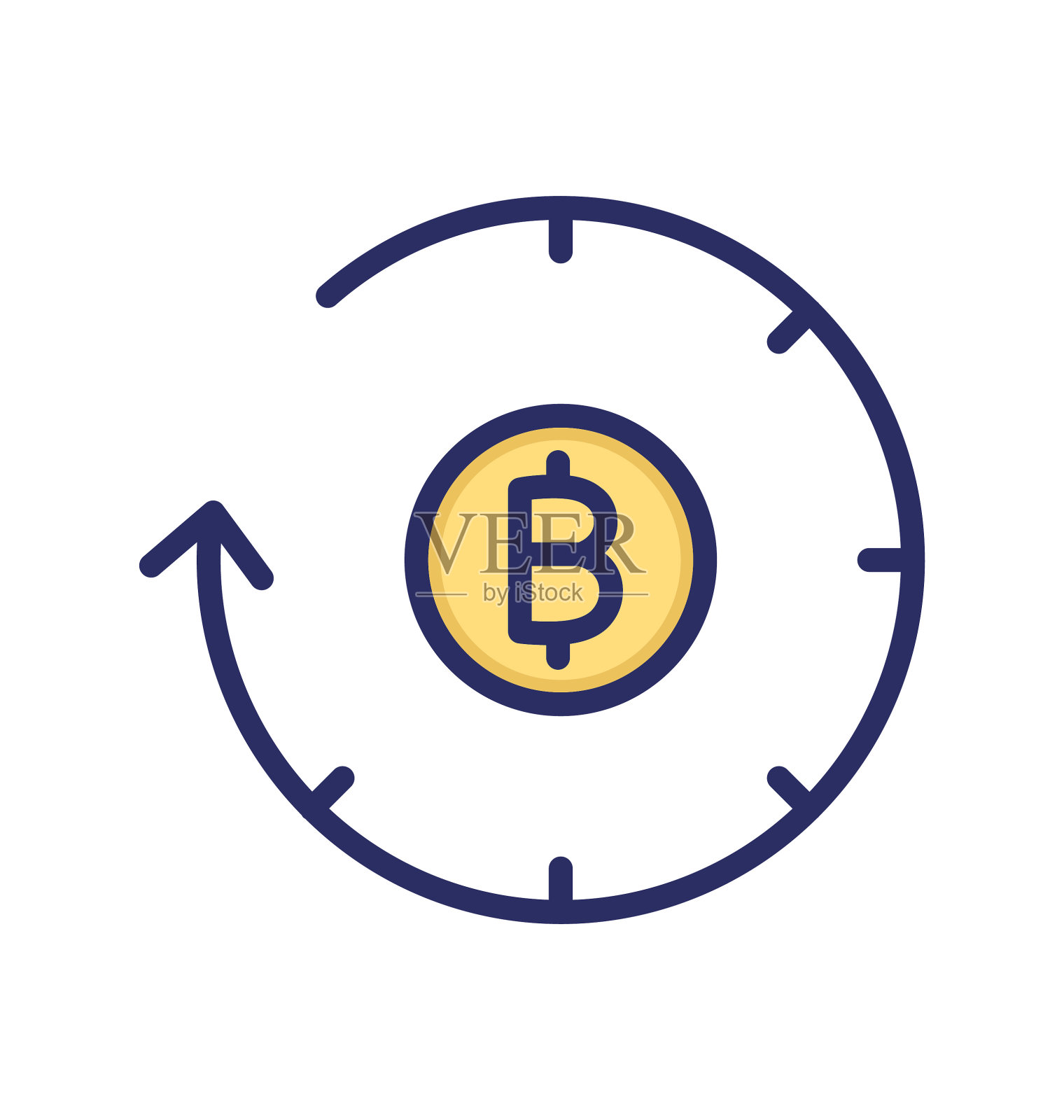 比特币的历史,区块链的历史,山寨币的历史,加密货币的历史完全可编辑的矢量图标插画图片素材