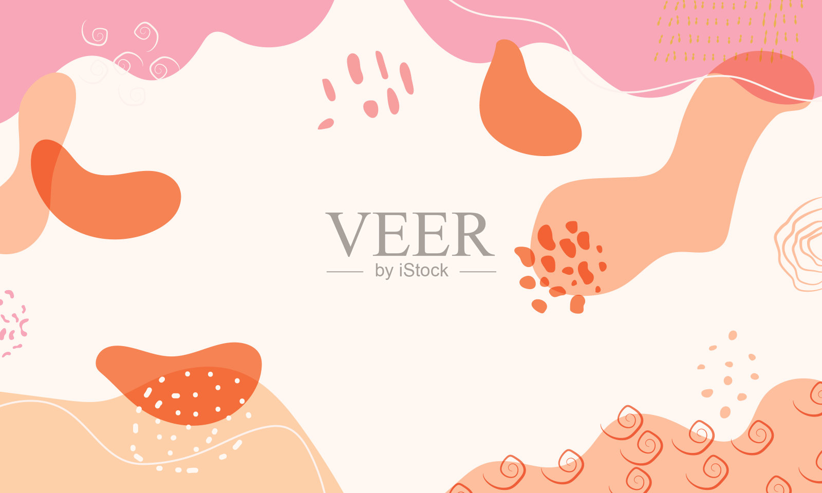 极简抽象背景与手绘艺术自然设计插画图片素材