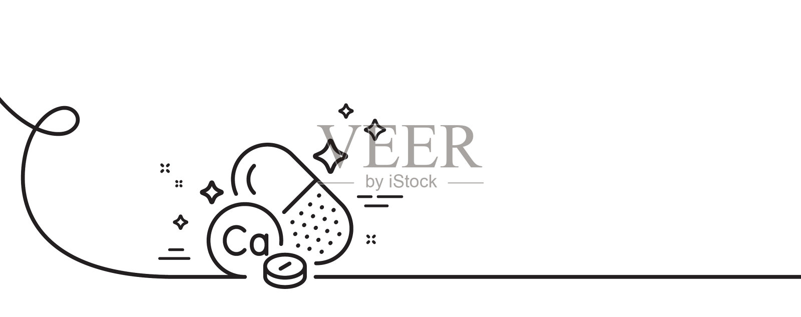 钙矿物线图标化学元素ca插画图片素材