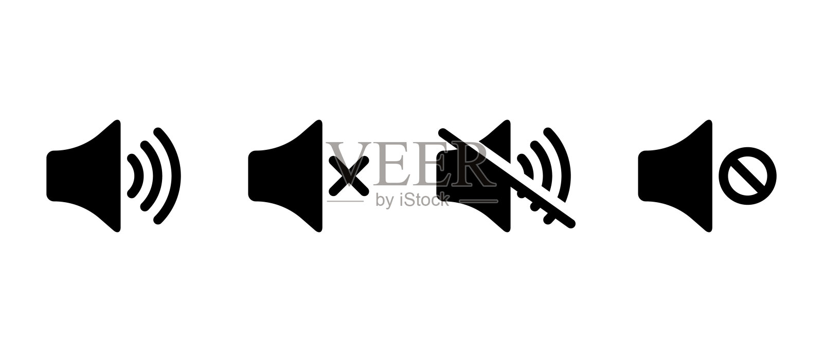 静音扬声器,没有声音图标矢量。音量关闭标志符号在平面风格插画图片素材